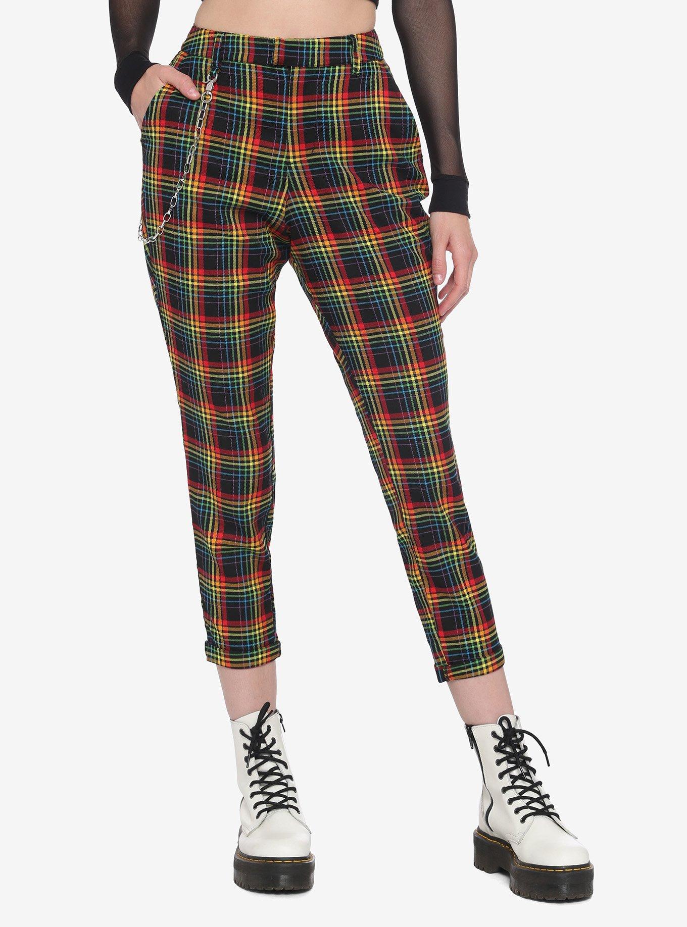 Hot Topic Pink Plaid Pants , size