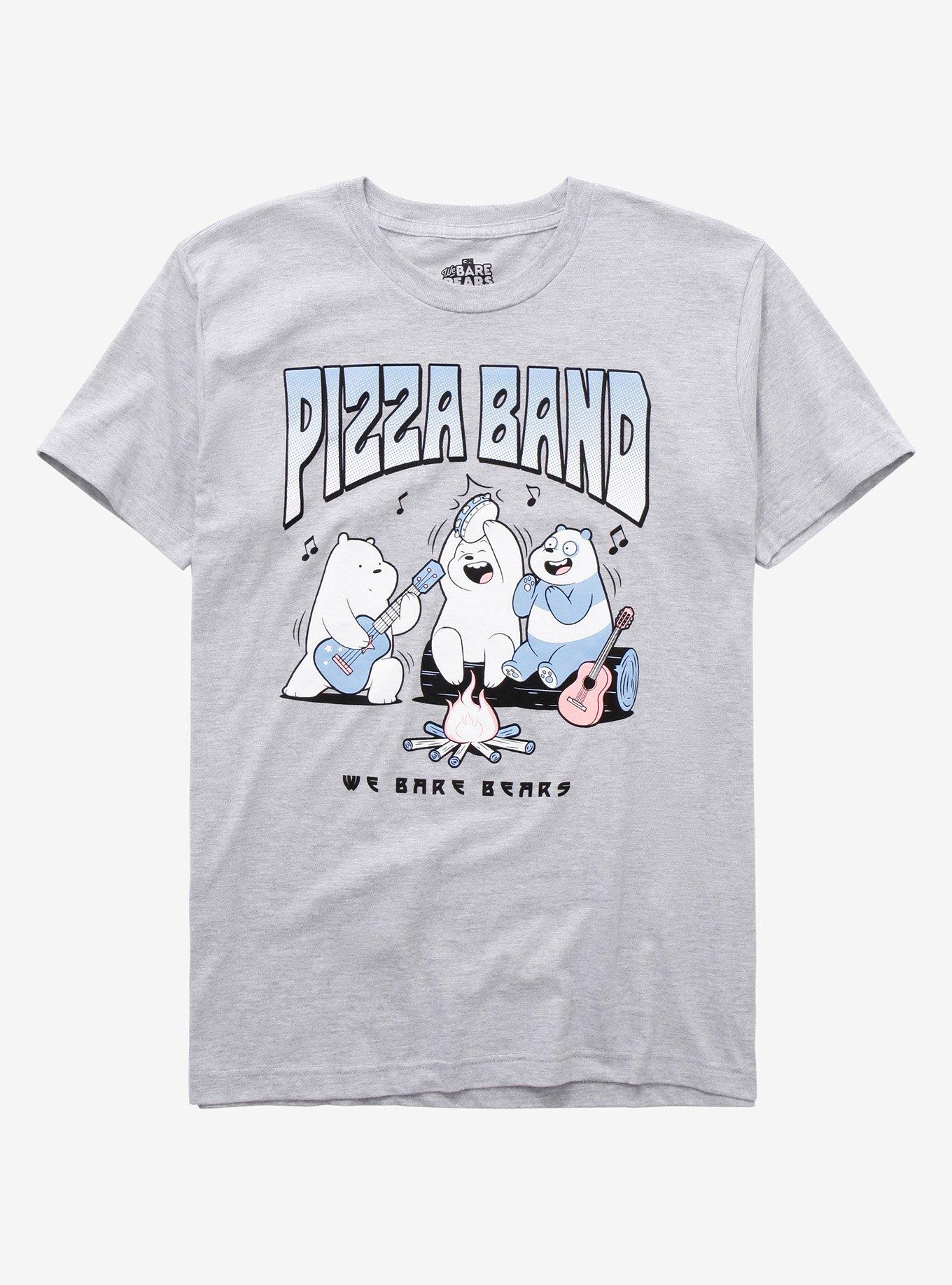 We Bare Bears Pizza Band T-Shirt - BoxLunch Exclusive, HEATHER GREY, hi-res