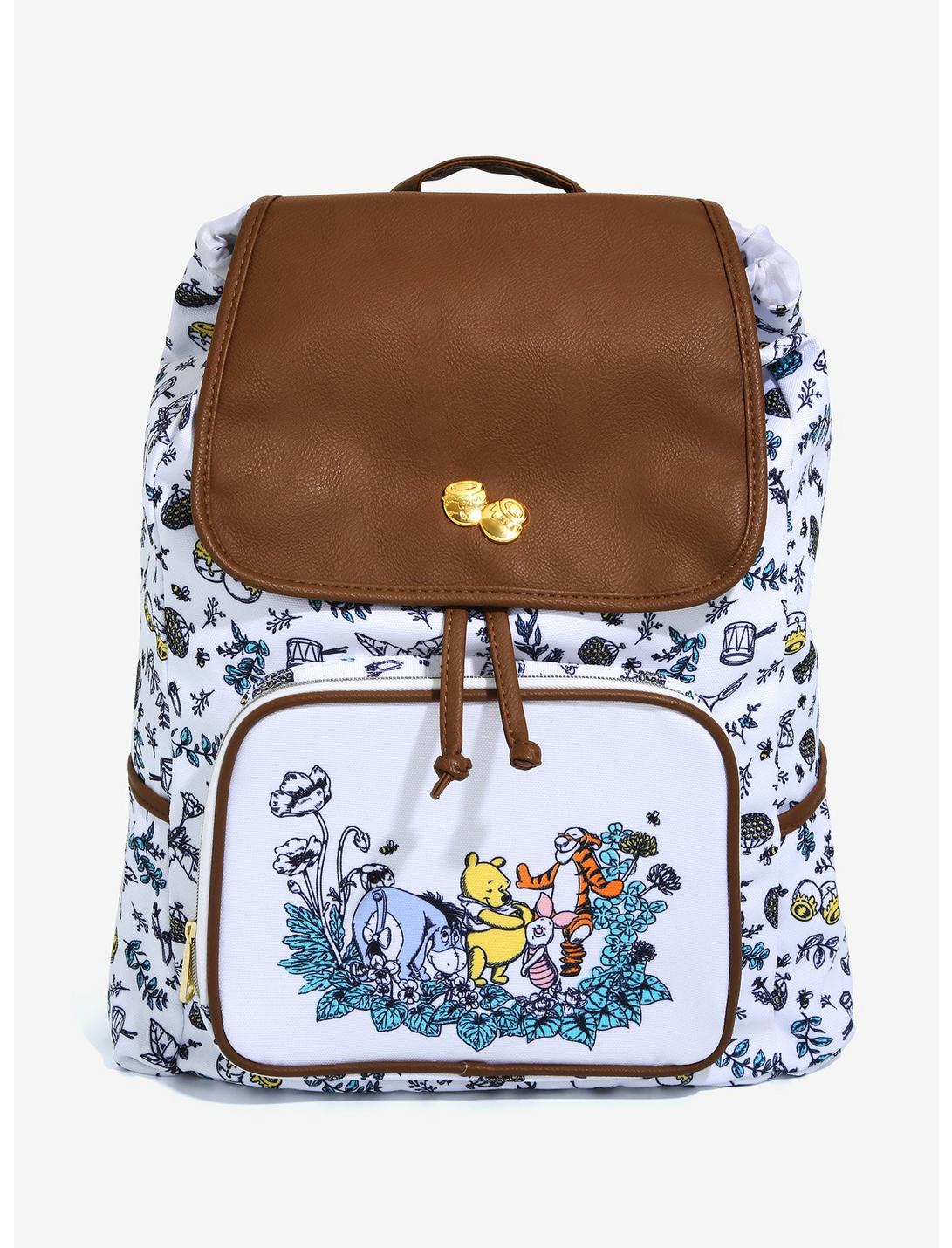 Loungefly Disney Winnie The Pooh Floral Slouch Backpack, , hi-res