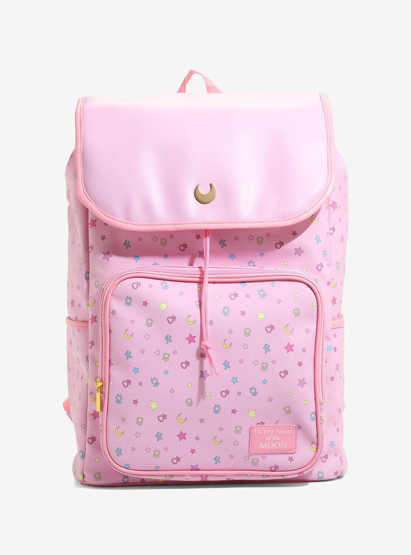 Sailor Moon Symbols Pink Slouch Backpack Hot Topic