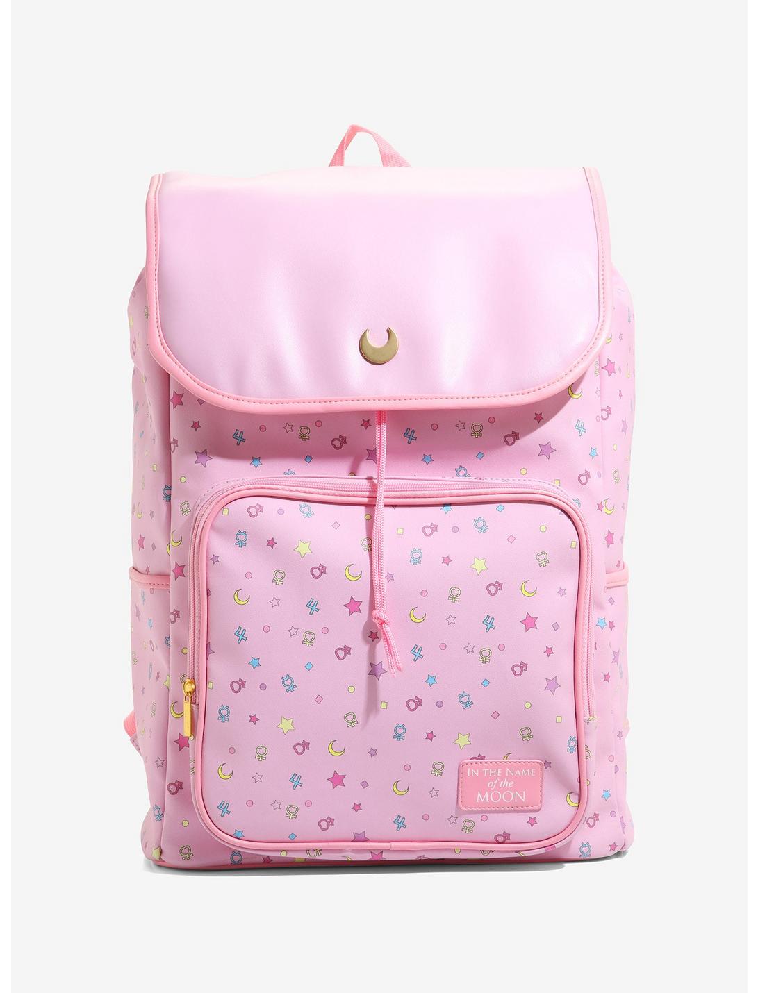 Sailor Moon Symbols Pink Slouch Backpack, , hi-res