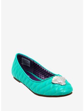 Disney The Little Mermaid Teal Quilted Seashell Flats, , hi-res