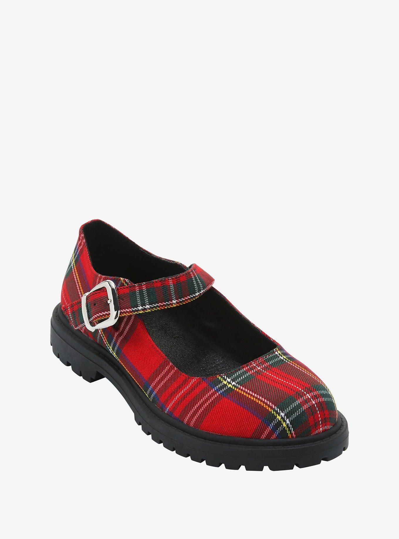 Red Plaid Mary Janes, MULTI, hi-res