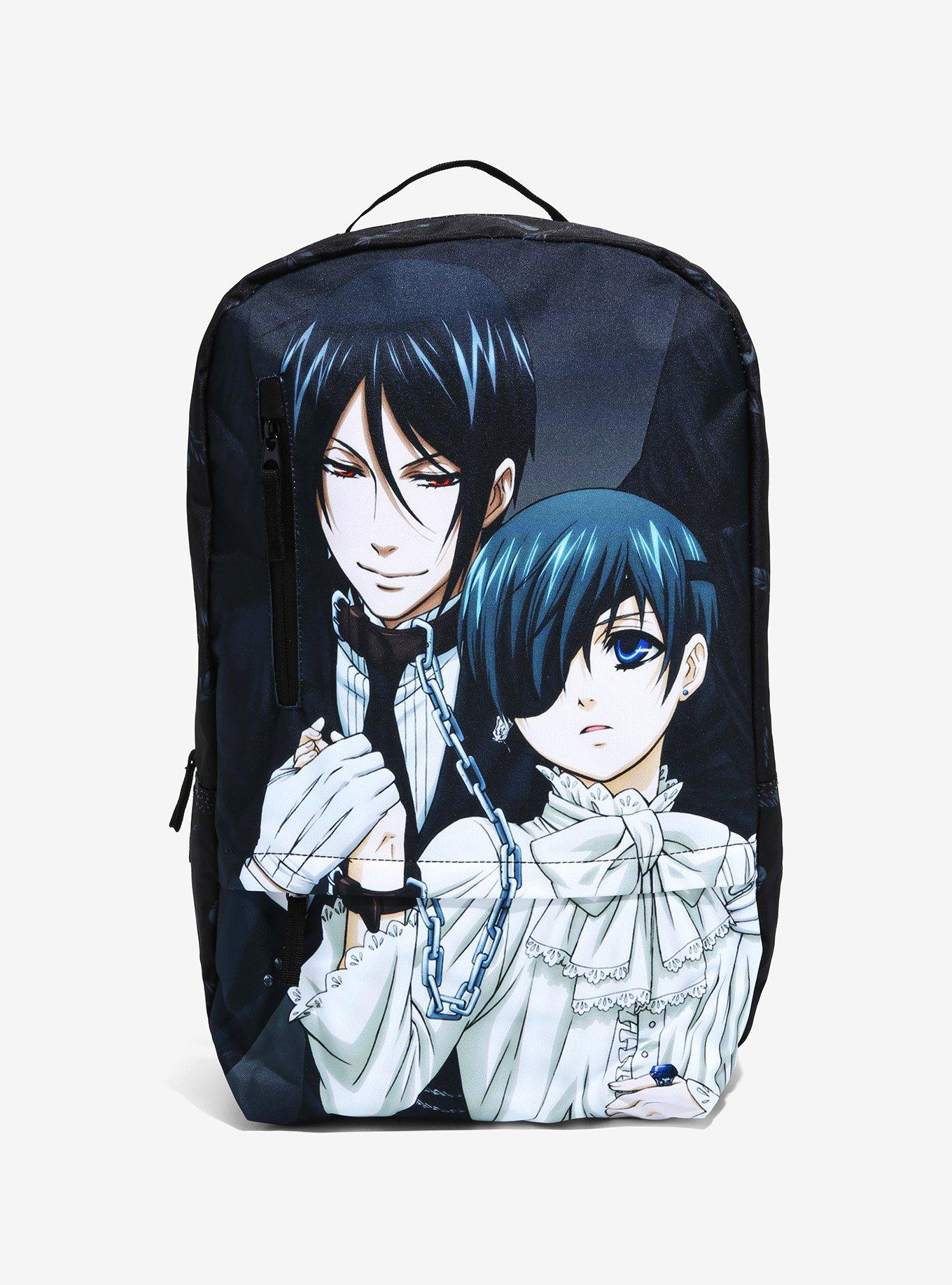 Black Butler Ciel & Sebastian Flat Front Backpack, , hi-res