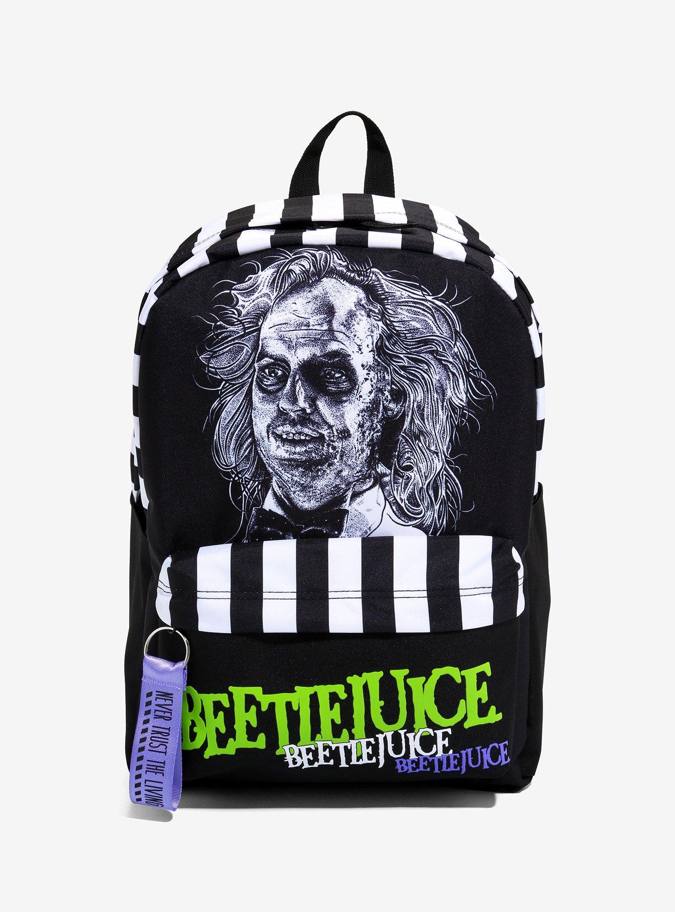 Beetlejuice Portrait Stripe Backpack | Hot Topic