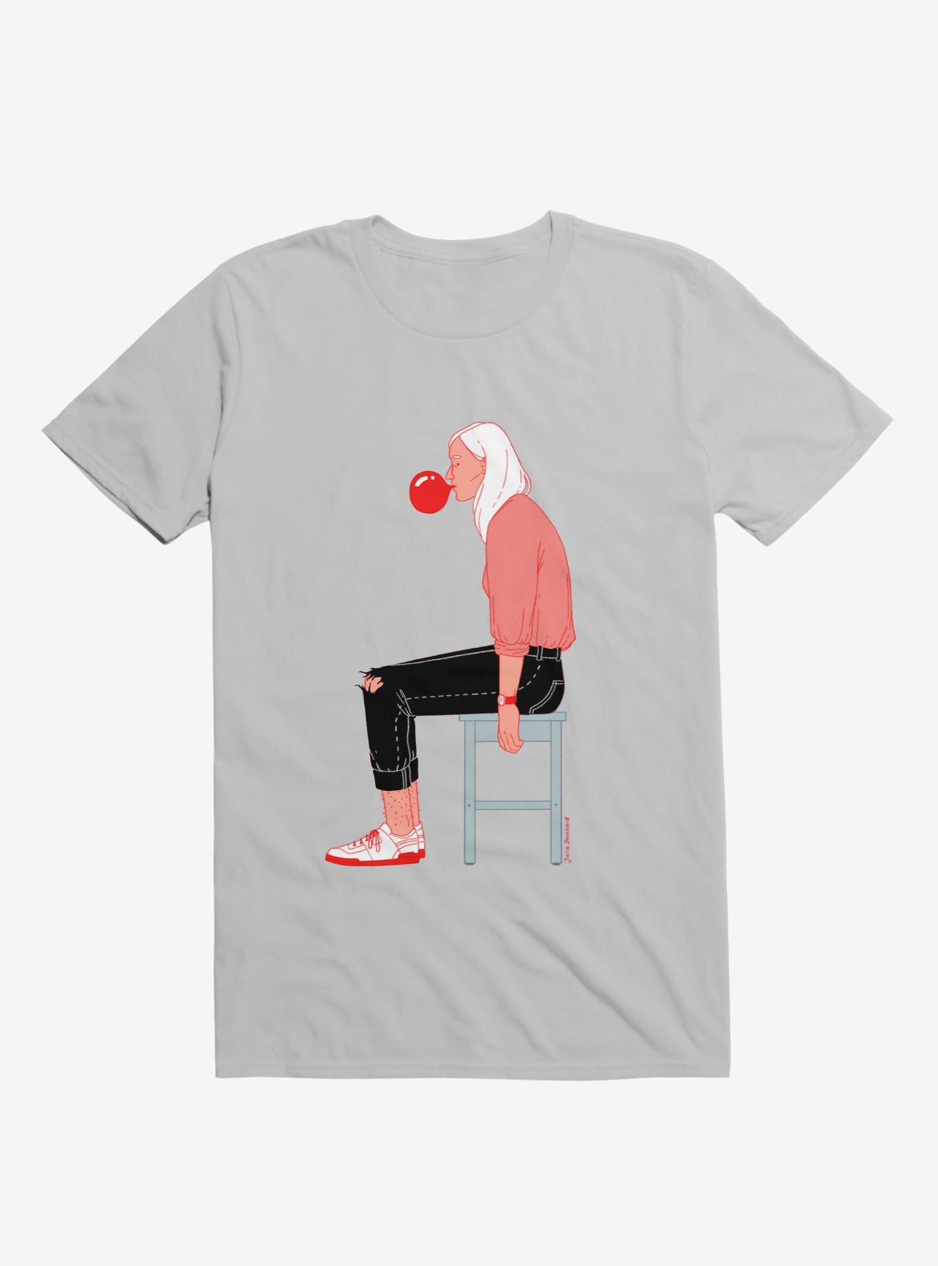 Blowing Bubblegum Girl T-Shirt, ICE GREY, hi-res