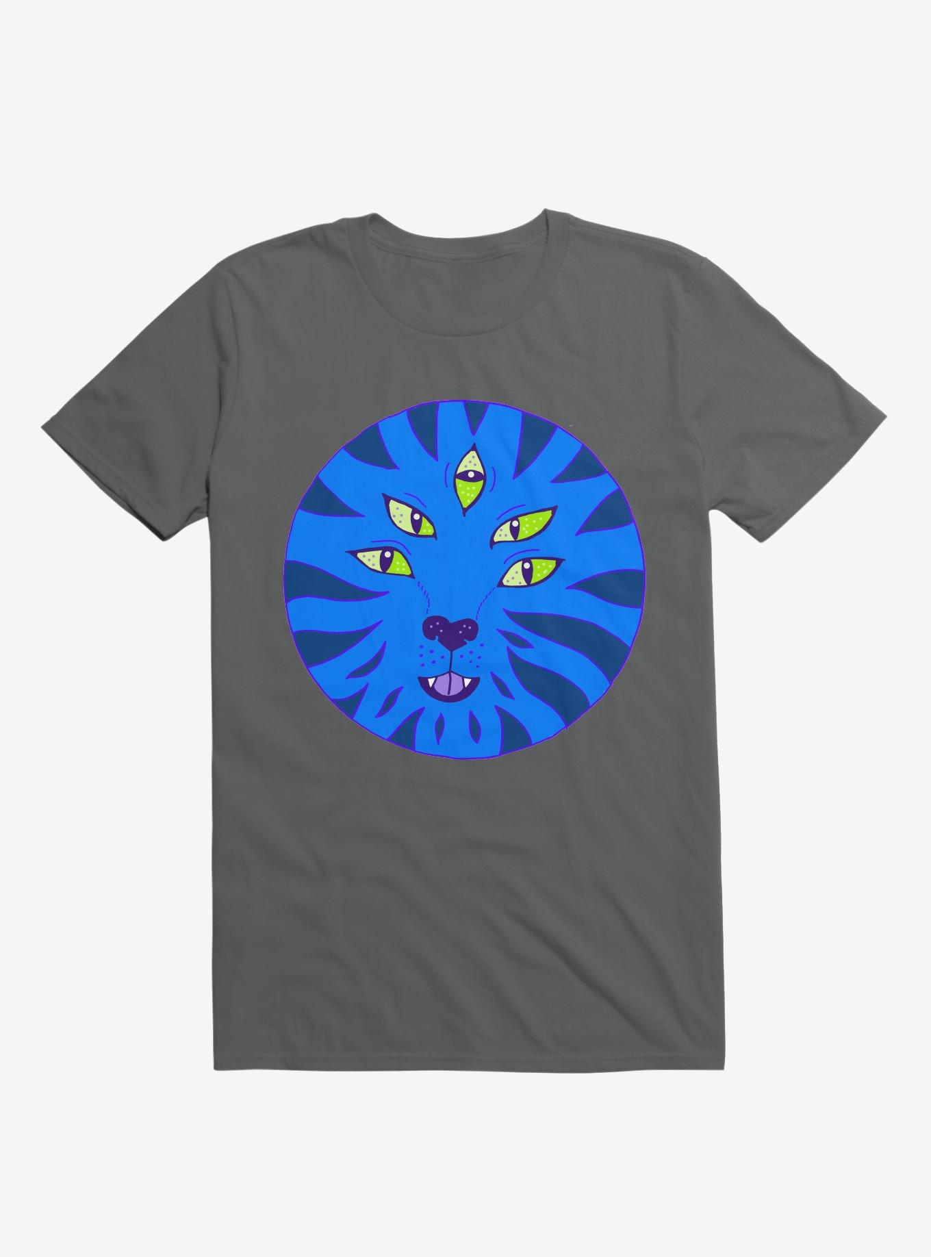 Blue Tiger Five Eyes Charcoal Grey T-Shirt, CHARCOAL, hi-res