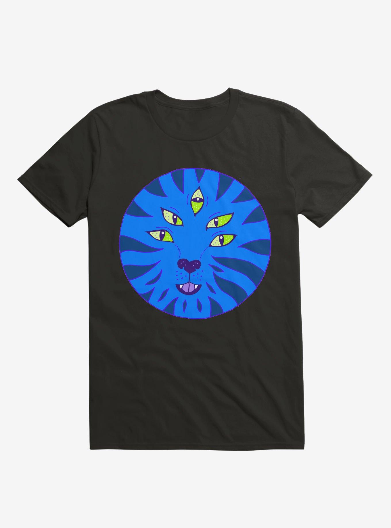 Blue Tiger Five Eyes Black T-Shirt, , hi-res