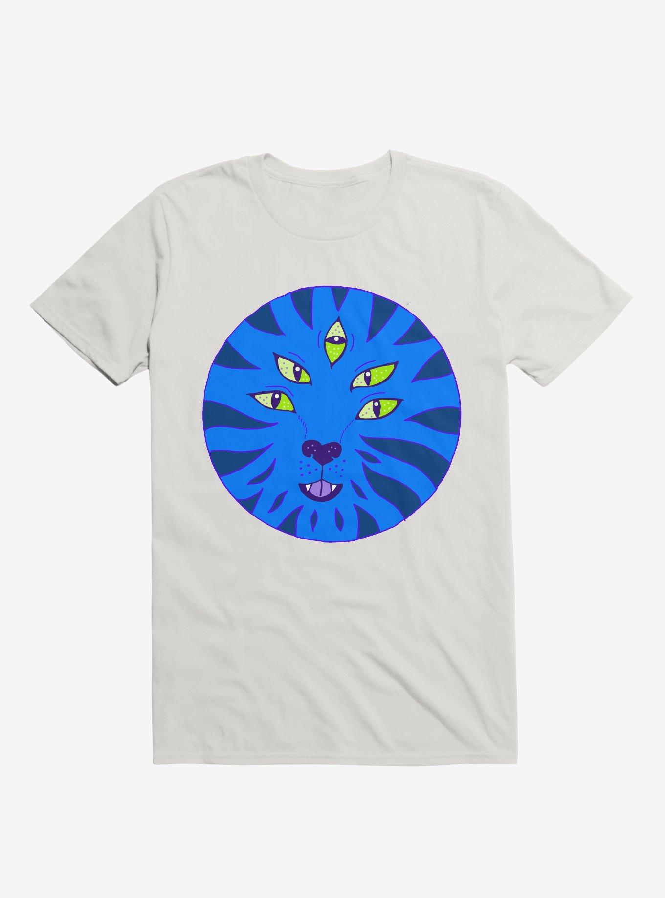 Blue Tiger Five Eyes White T-Shirt, , hi-res