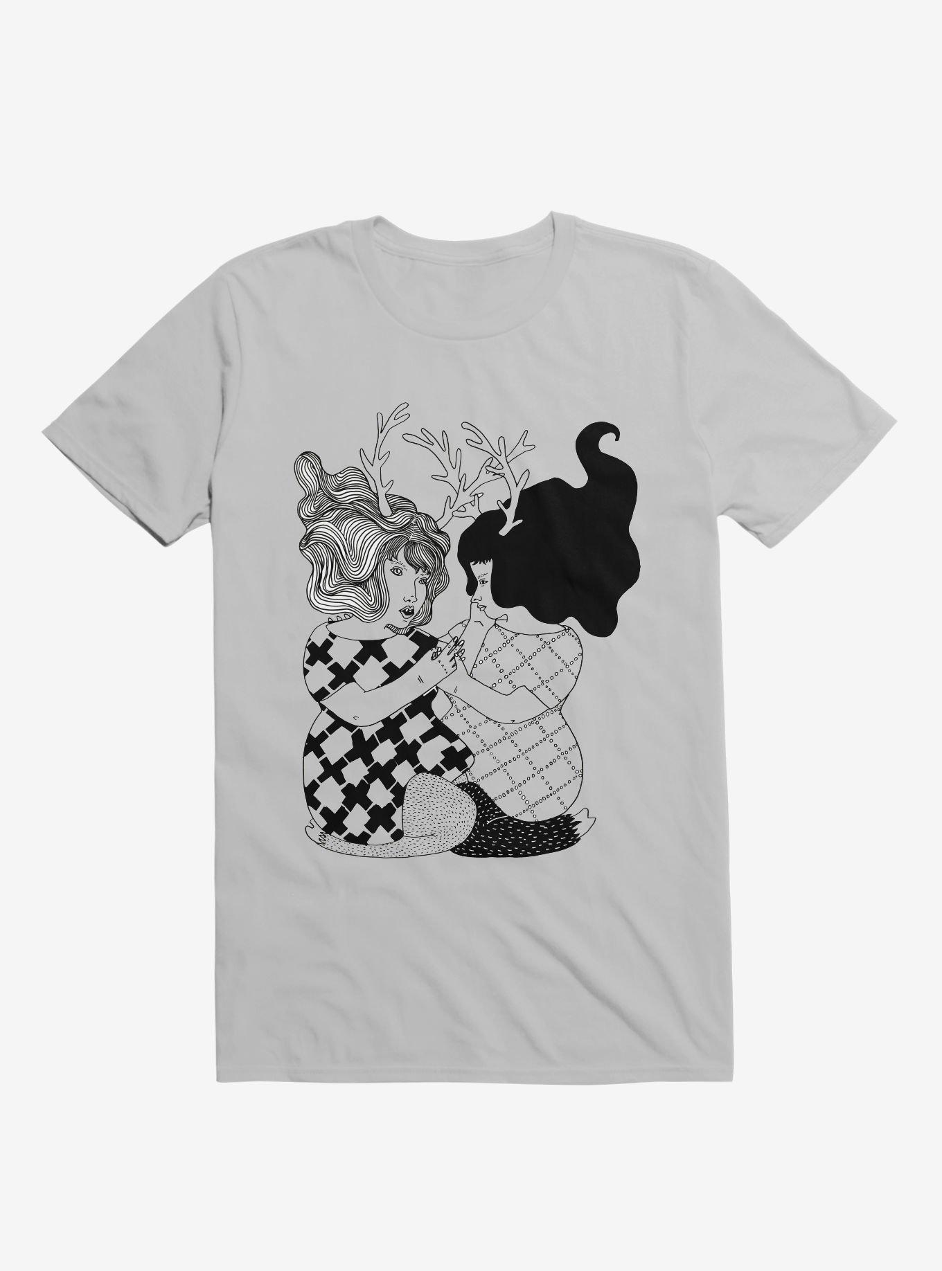 Love Of Two Deer Girls Ice Grey T-Shirt, ICE GREY, hi-res