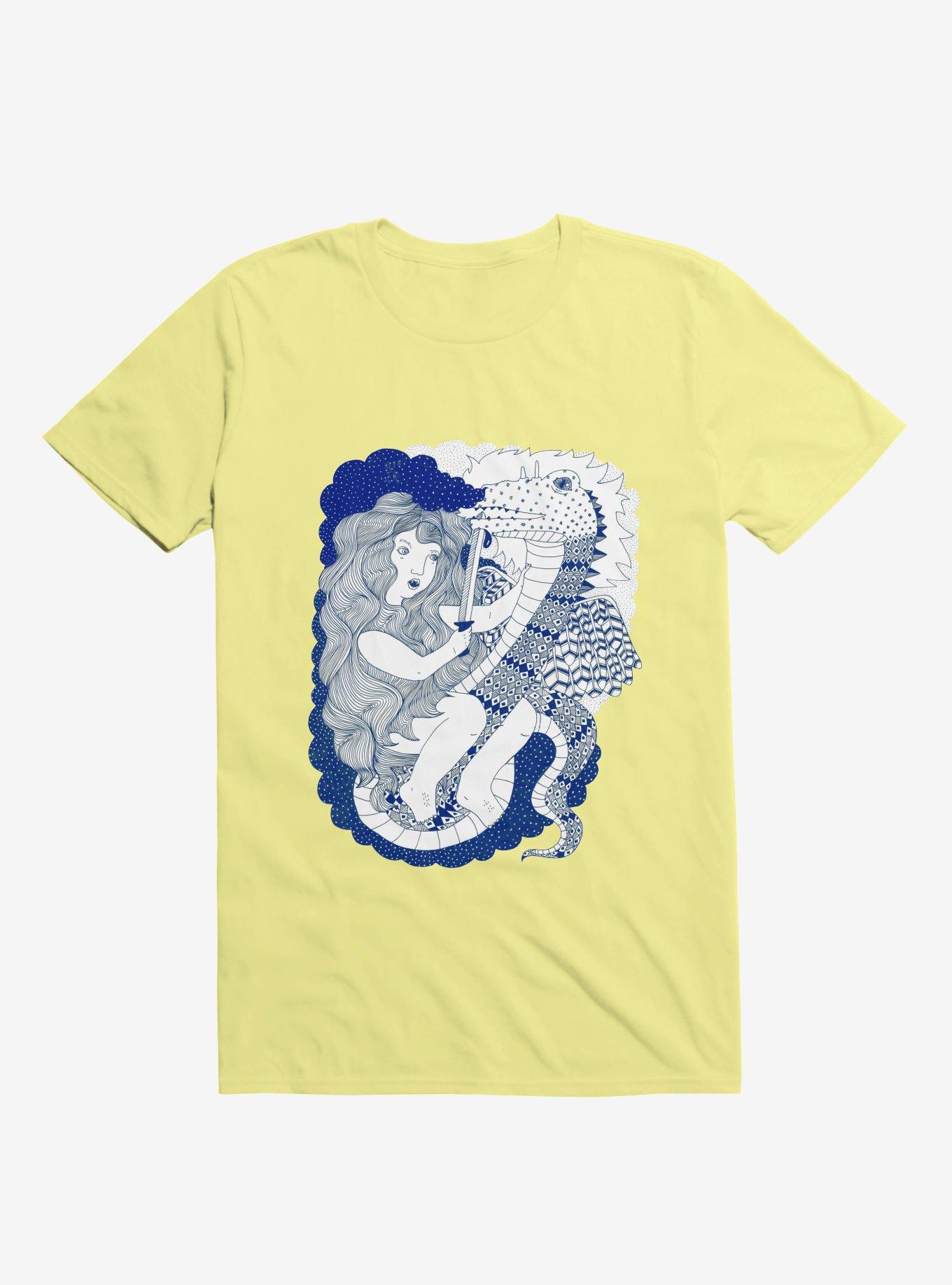 Dragon Slayer Girl Corn Silk Yellow T-Shirt, CORN SILK, hi-res