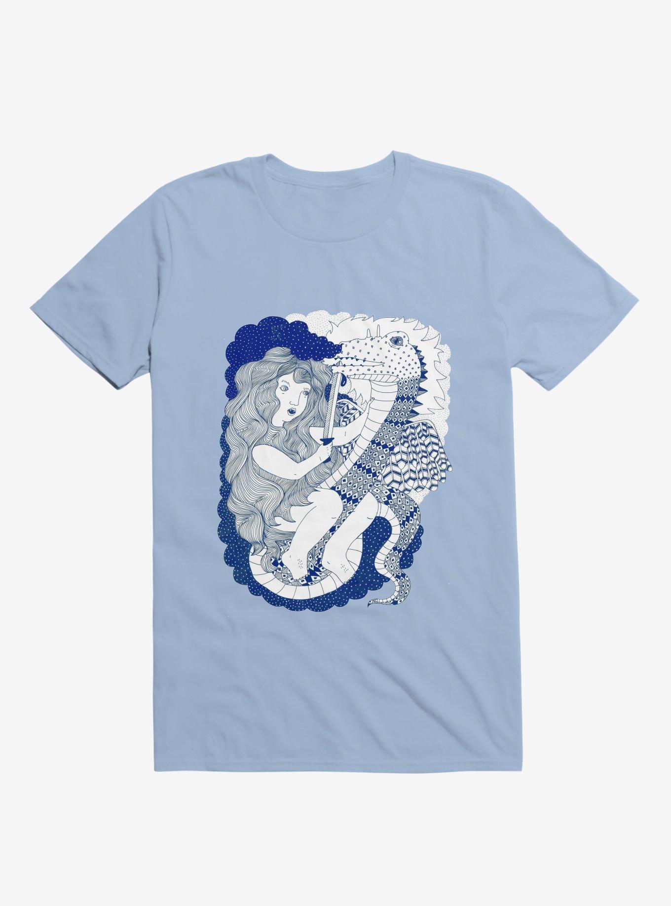 Dragon Slayer Girl Light Blue T-Shirt, LIGHT BLUE, hi-res