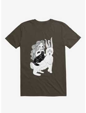 Grimm Reaper Skull Bunny Brown T-Shirt, , hi-res