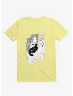 Grimm Reaper Skull Bunny Corn Silk Yellow T-Shirt, , hi-res