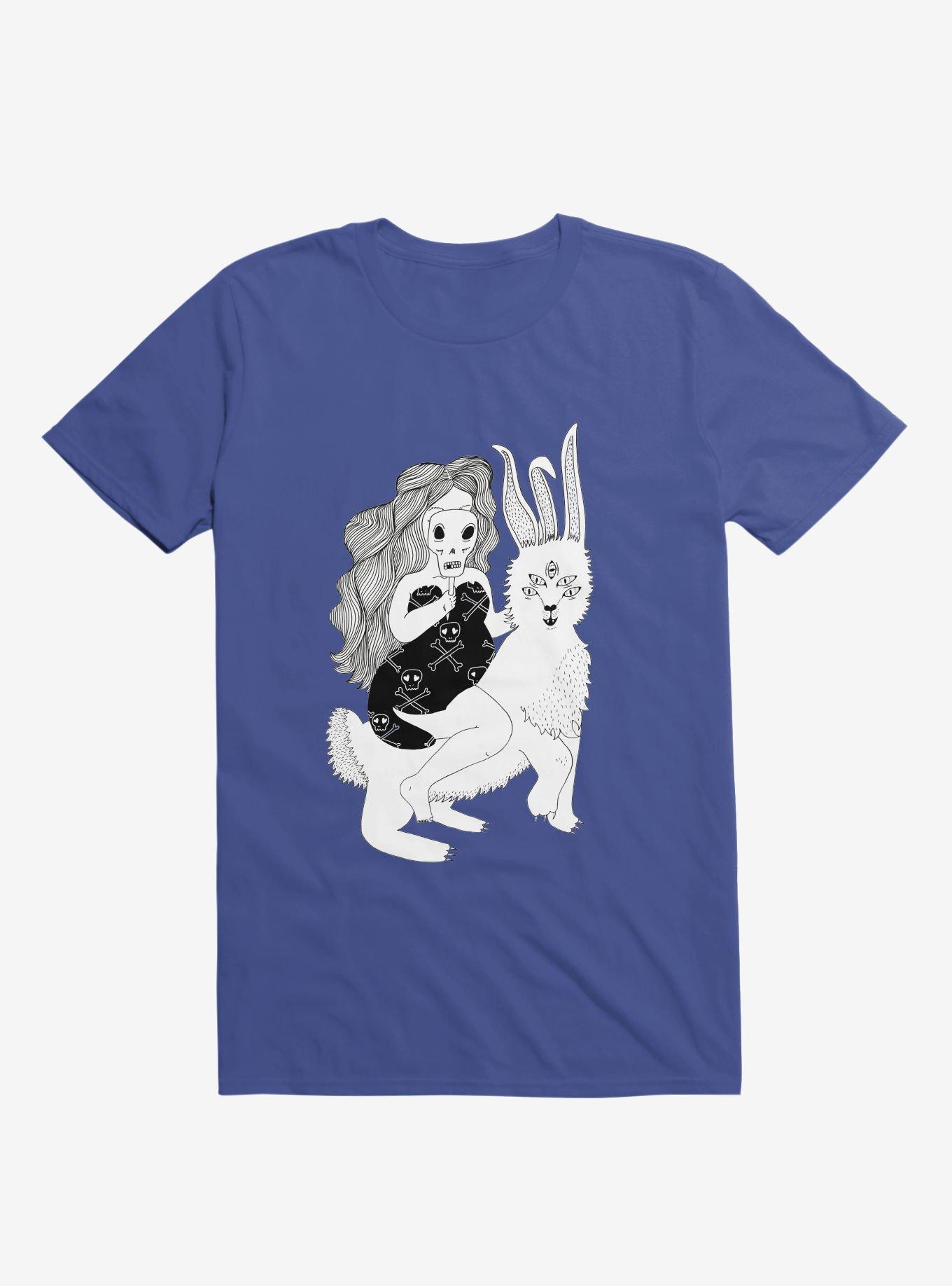 Grimm Reaper Skull Bunny Royal Blue T-Shirt, , hi-res