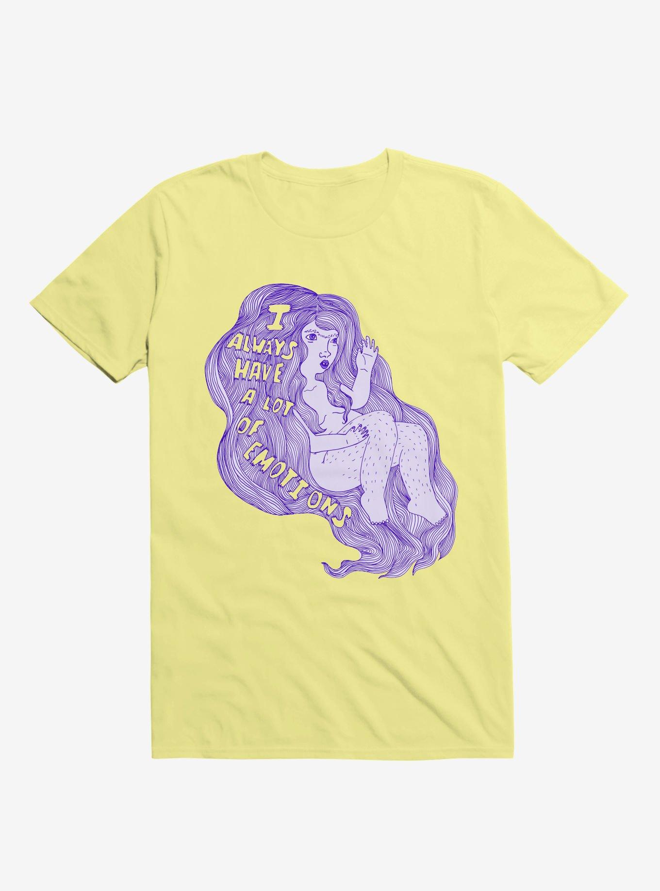 I Always Have A Lot Of Emotions Corn Silk Yellow T-Shirt, , hi-res