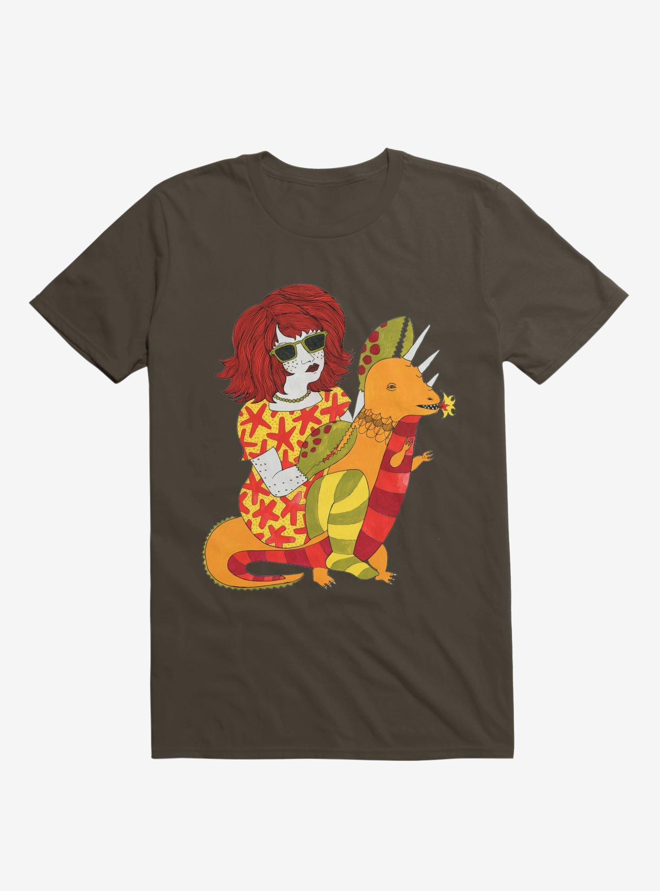 Baby Dragon And Starfish Dress Lobster Lady Brown T-Shirt, , hi-res