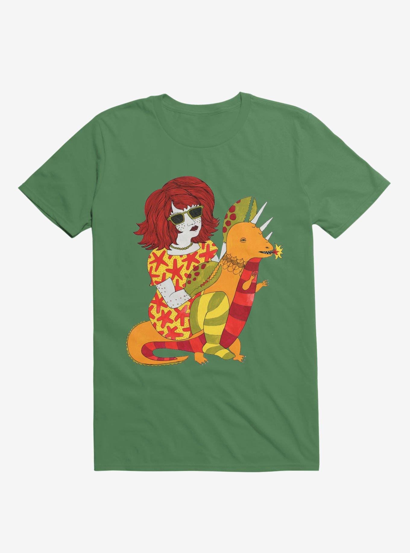 Baby Dragon And Starfish Dress Lobster Lady Kelly Green T-Shirt