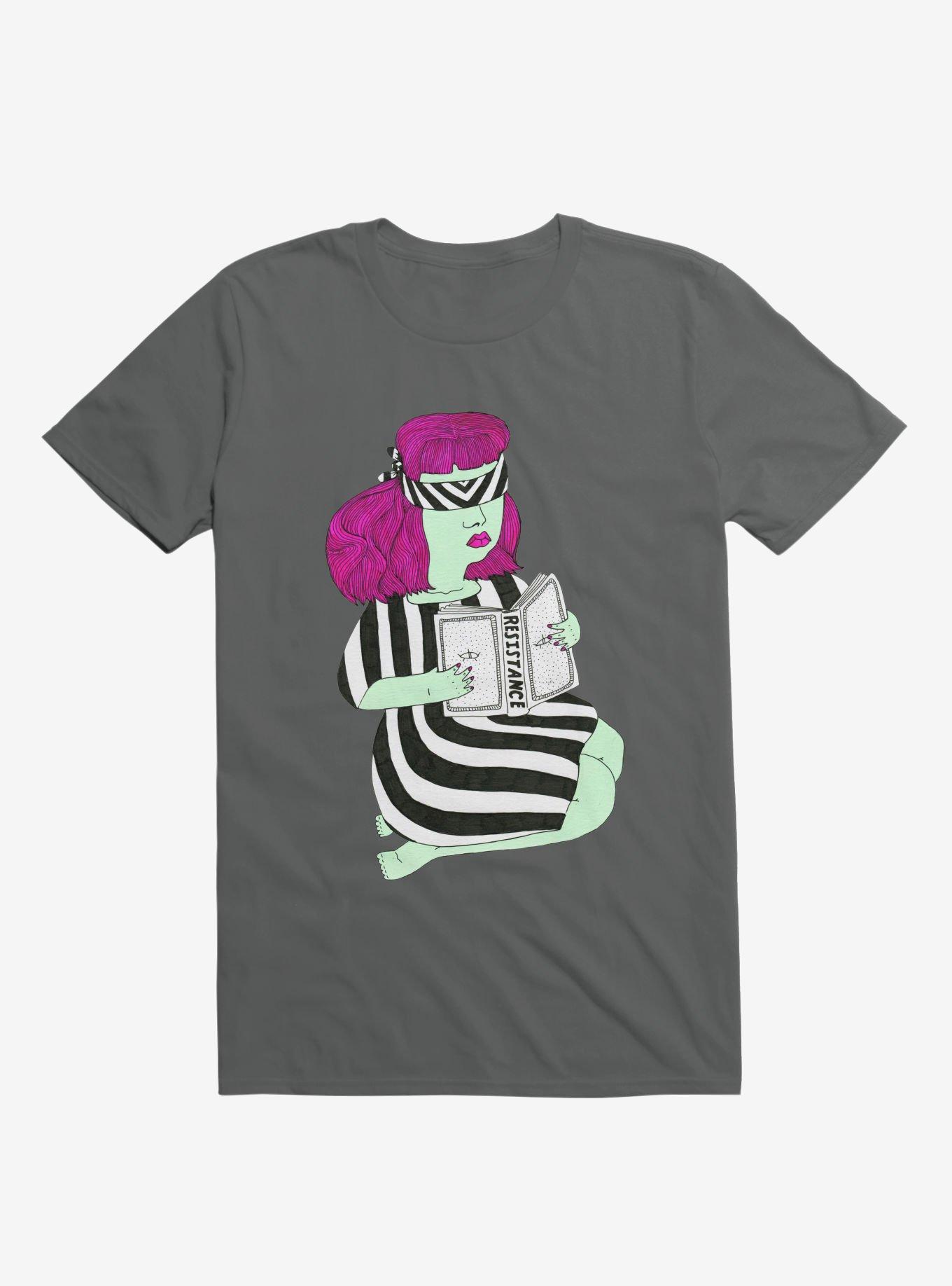 Not This Resistance Striped Blindfold Charcoal Grey T-Shirt, , hi-res