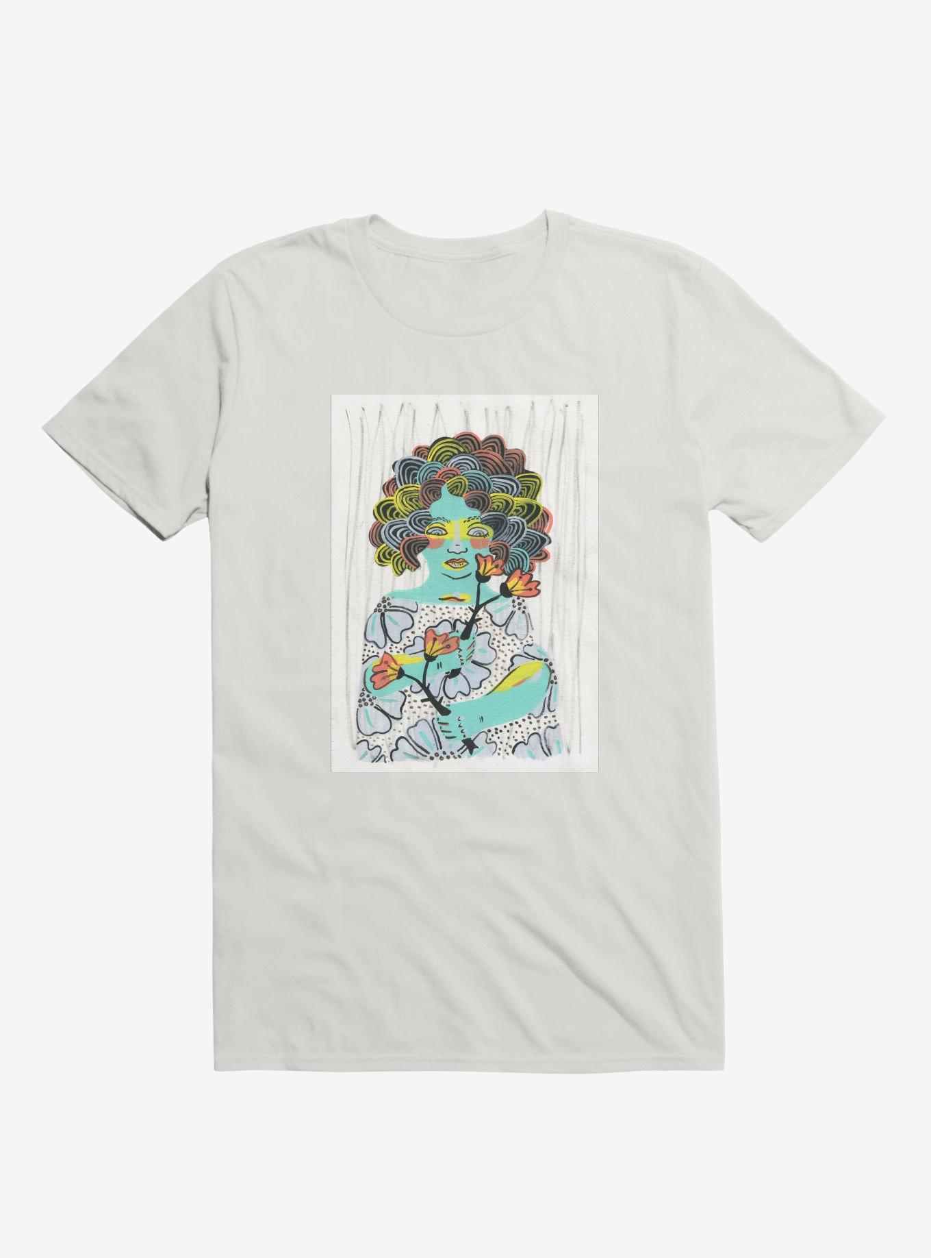 Painted Lady Floral Dress White T-Shirt, , hi-res