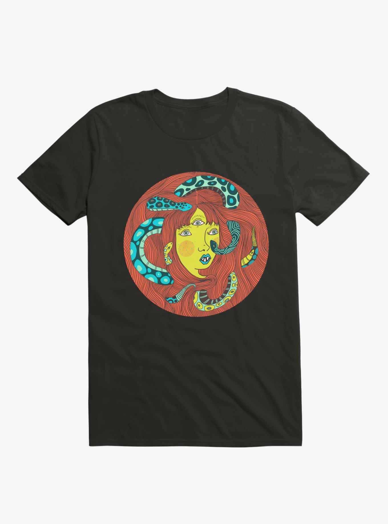 Snakes In Her Hair Black T-Shirt, , hi-res