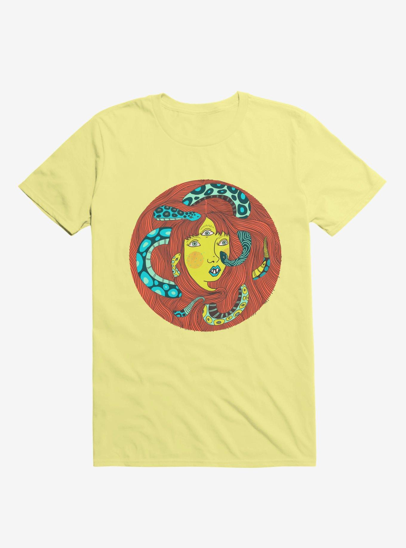 Snakes In Her Hair Corn Silk Yellow T-Shirt, , hi-res