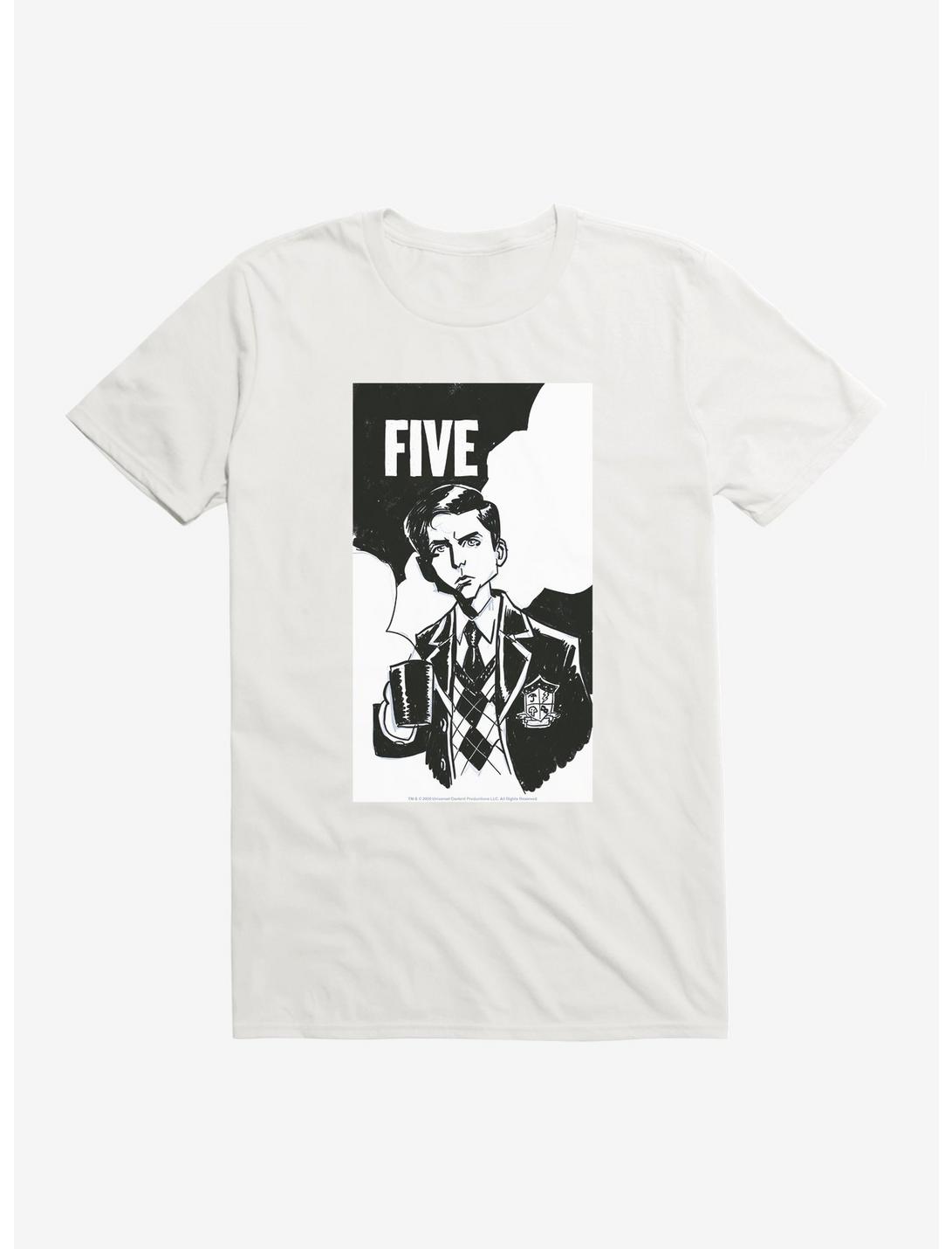 The Umbrella Academy Monochrome Five T-Shirt, WHITE, hi-res
