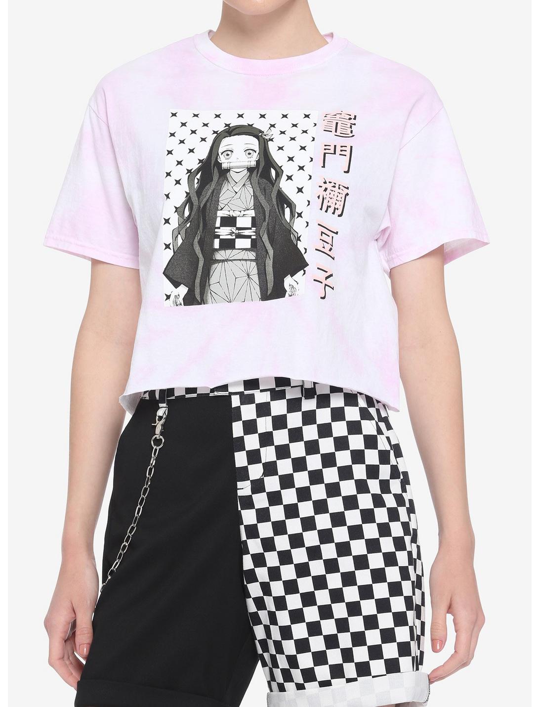 Demon Slayer: Kimetsu No Yaiba Nezuko Tie-Dye Girls Crop T-Shirt, MULTI, hi-res