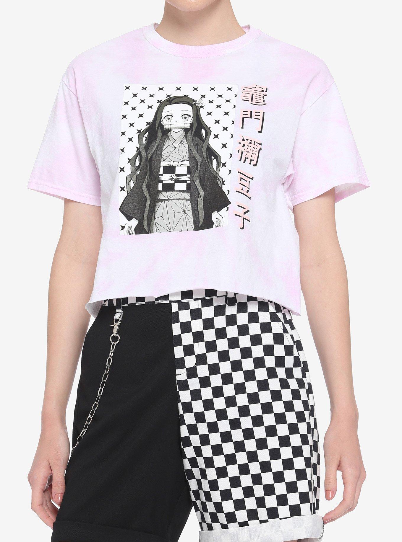 Demon Slayer: Kimetsu No Yaiba Nezuko Tie-Dye Girls Crop T-Shirt, MULTI, hi-res
