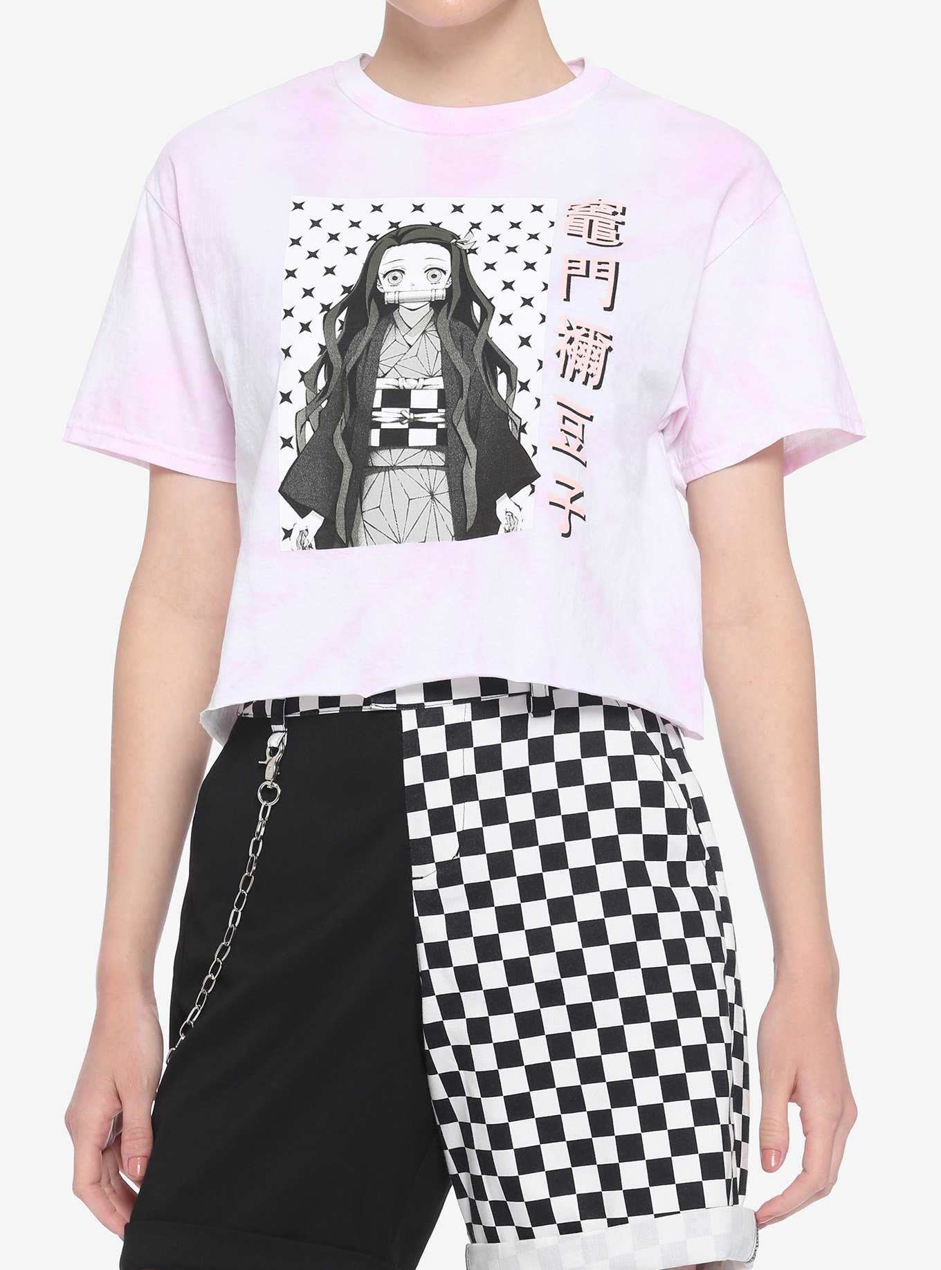 Demon Slayer: Kimetsu No Yaiba Nezuko Tie-Dye Girls Crop T-Shirt, , hi-res