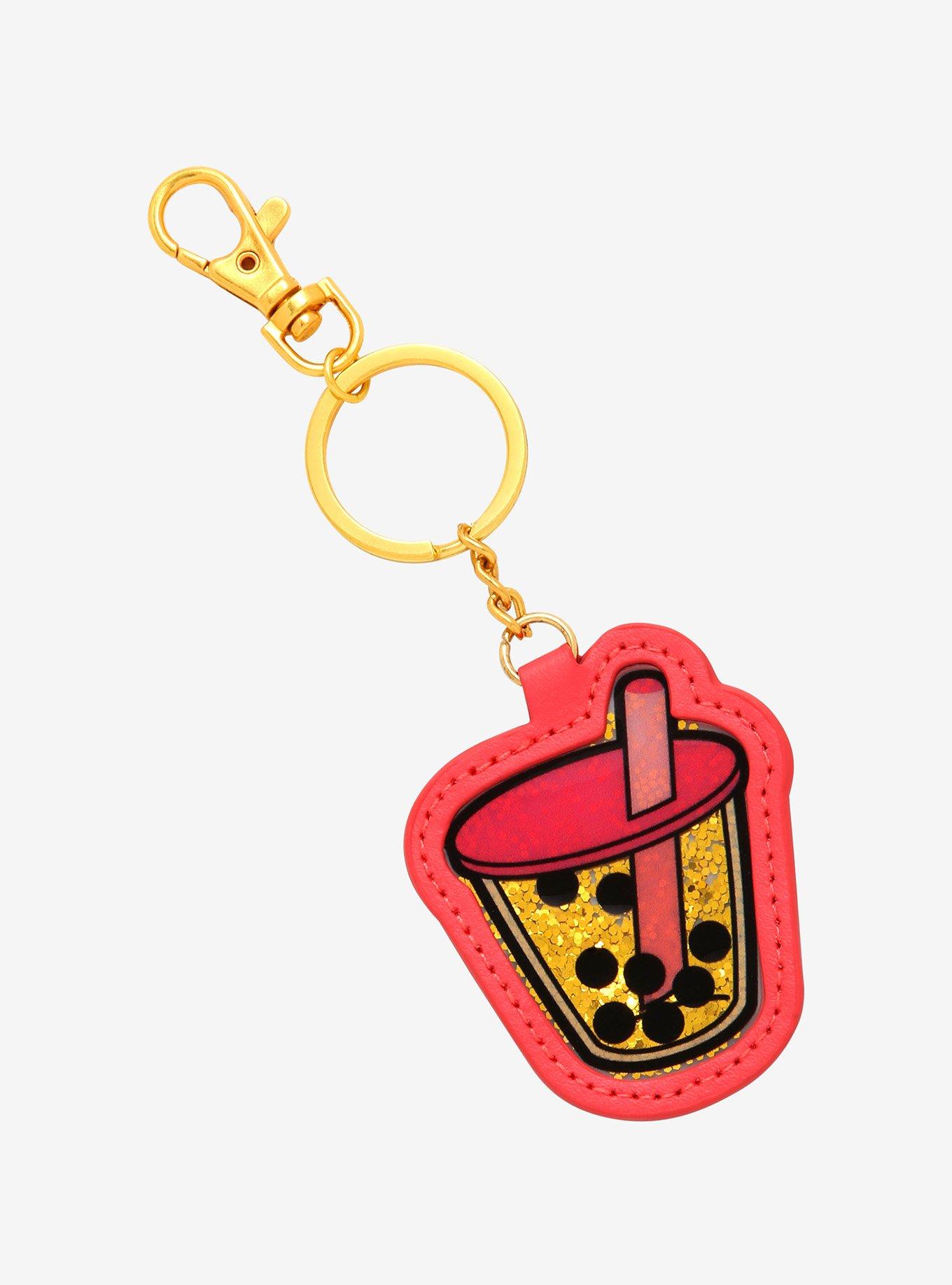 Boba Glitter Shaker Key Chain, , hi-res