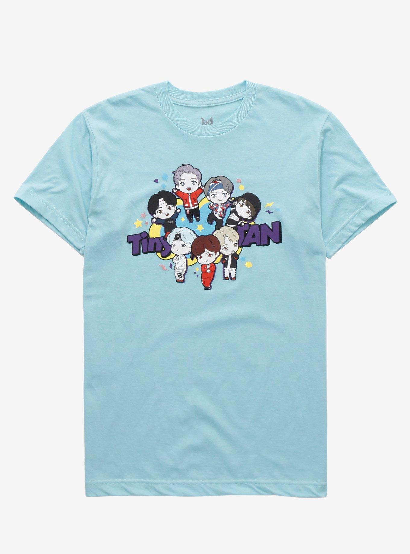 TinyTAN Character Turquoise T-Shirt Inspired By BTS, BLUE, hi-res