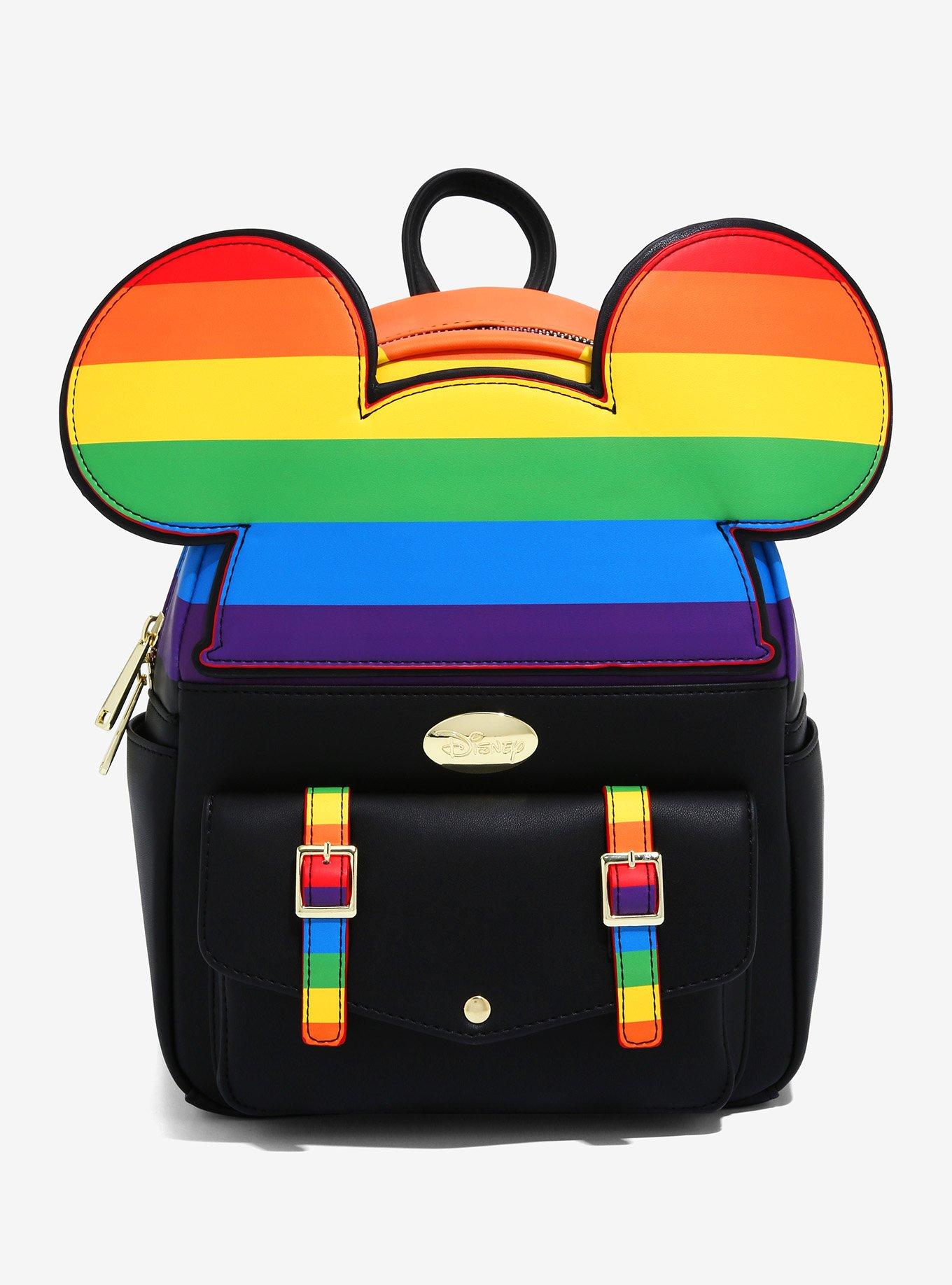 Loungefly Mickey Mouse Pride Backpack, Rainbow Flag Bag, Pride Bags for Lgbt Pride Month, Rainbow Striped Gifts & Accessories