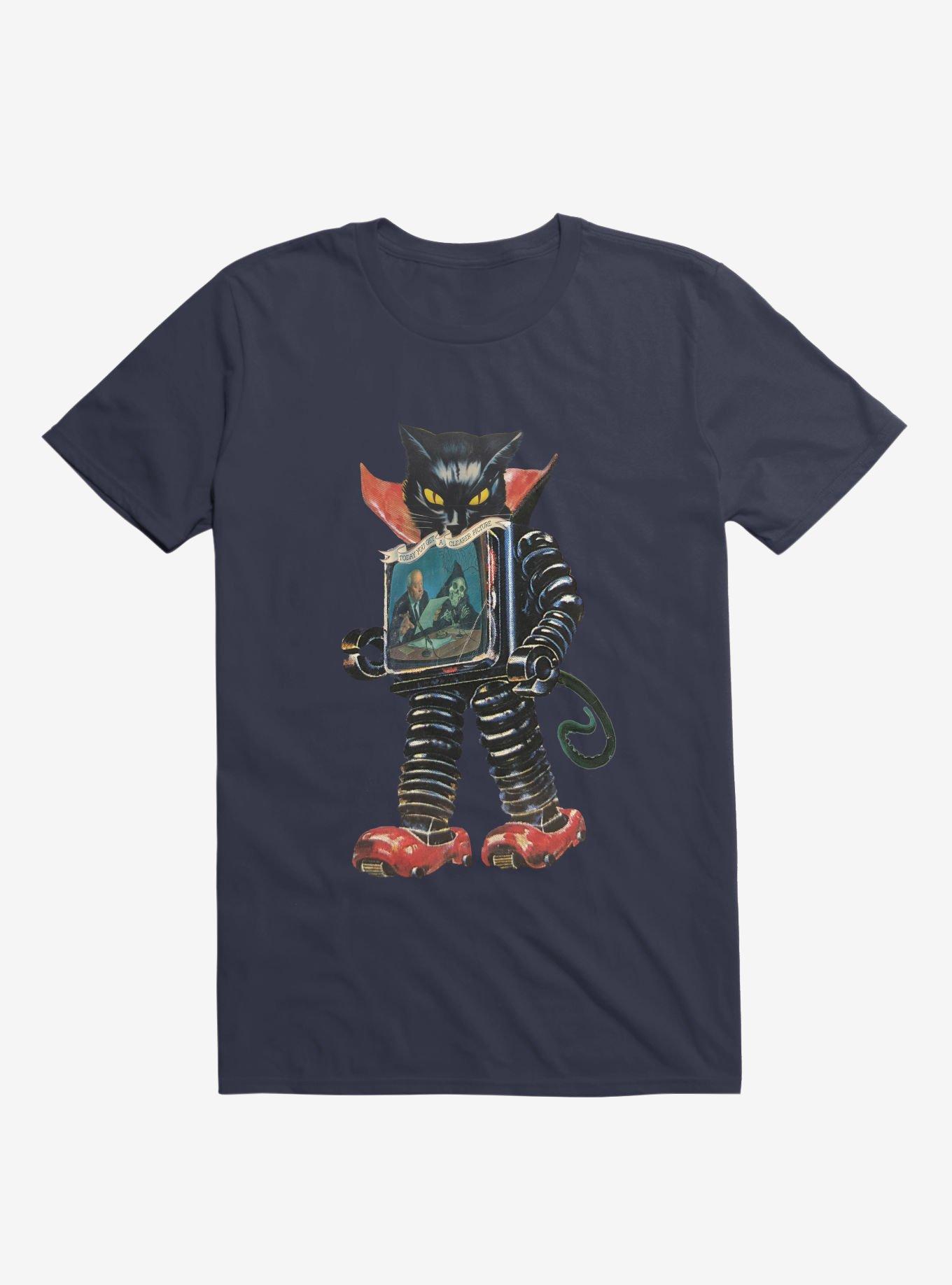 Nightmare Cat Machine T-shirt, NAVY, hi-res