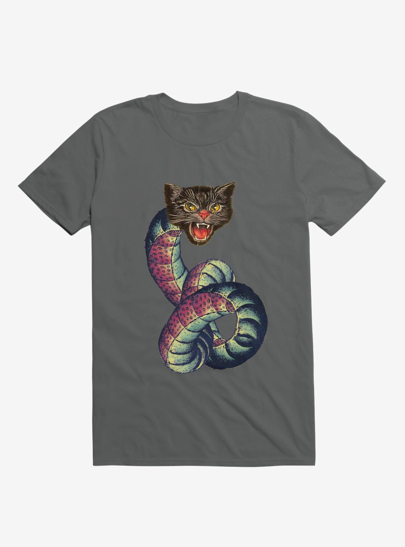 Snake-Cat T-shirt, CHARCOAL, hi-res