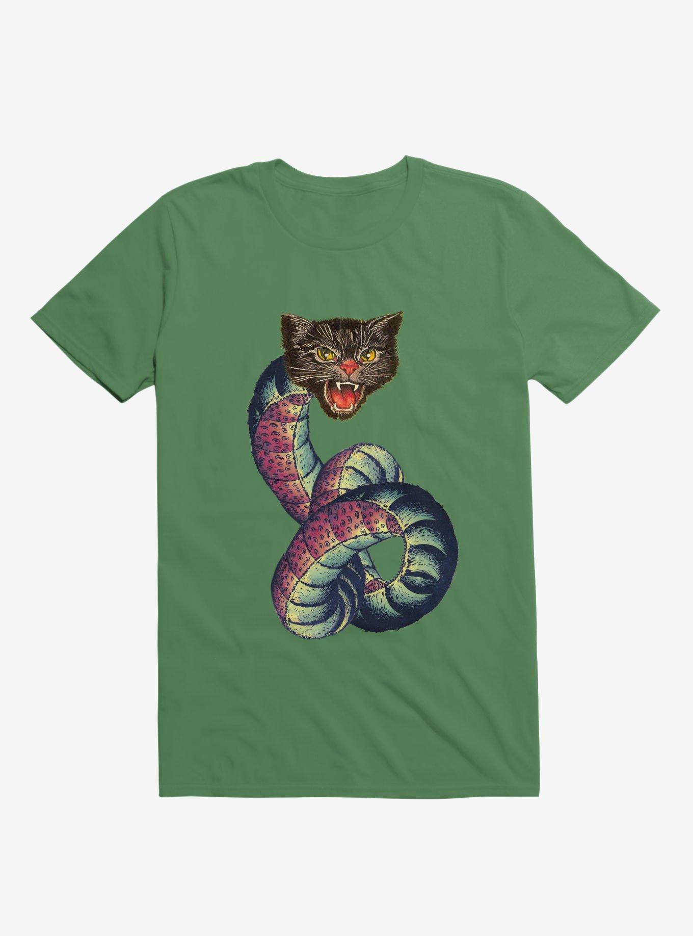 Snake-Cat T-shirt, KELLY GREEN, hi-res