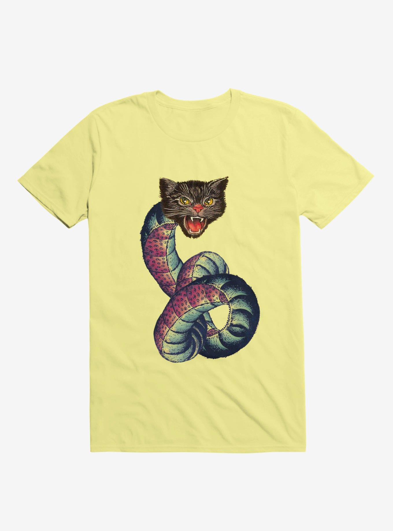 Snake-Cat T-shirt, CORN SILK, hi-res