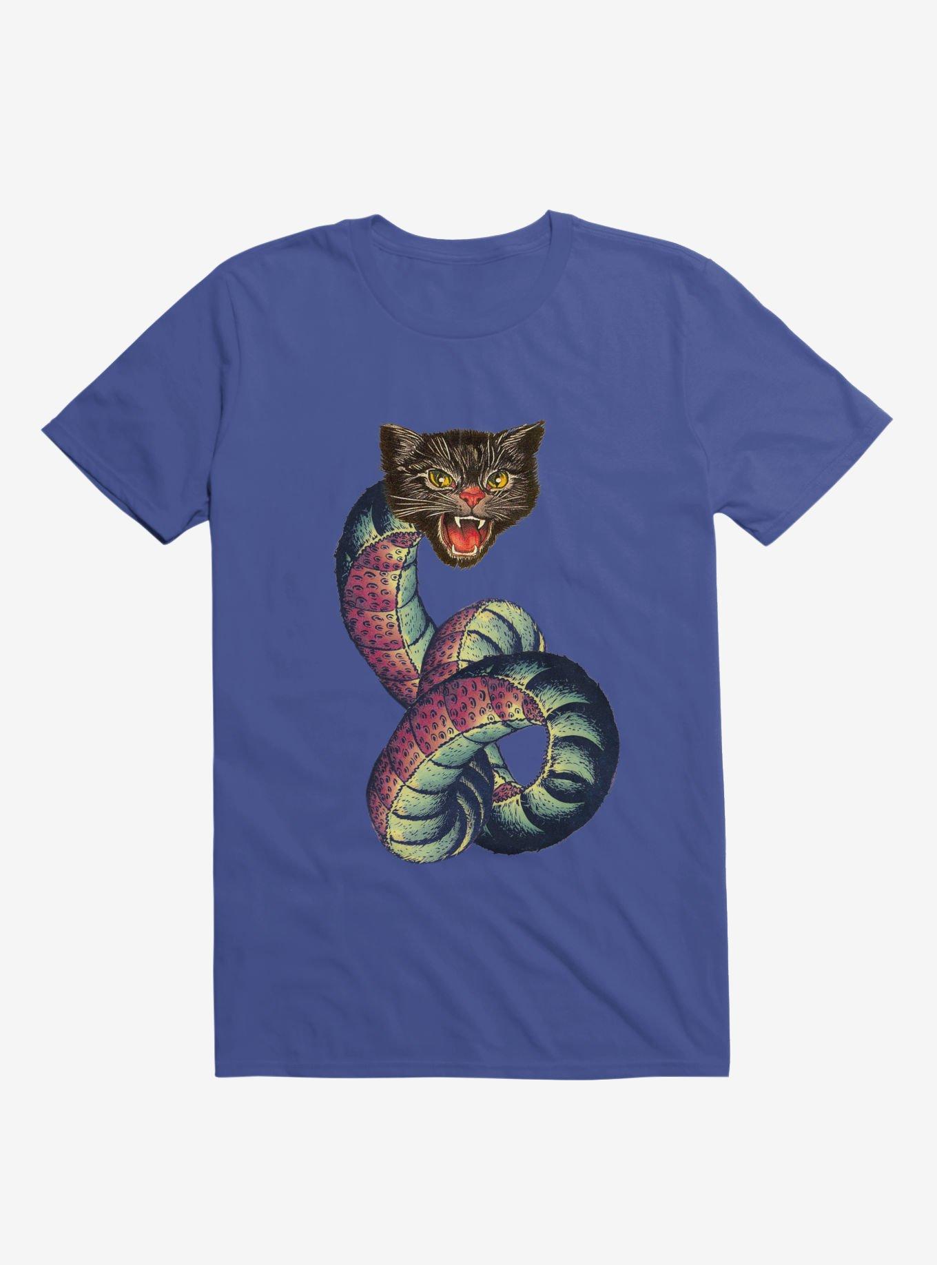 Snake-Cat T-shirt, ROYAL, hi-res