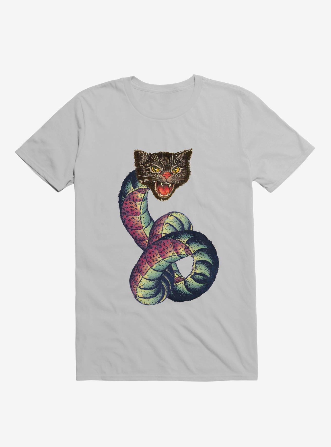 Snake-Cat T-shirt, ICE GREY, hi-res