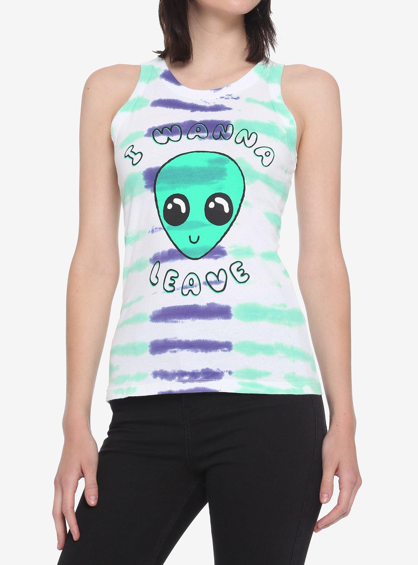 Alien I Wanna Leave Tie-Dye Girls Tank Top | Hot Topic