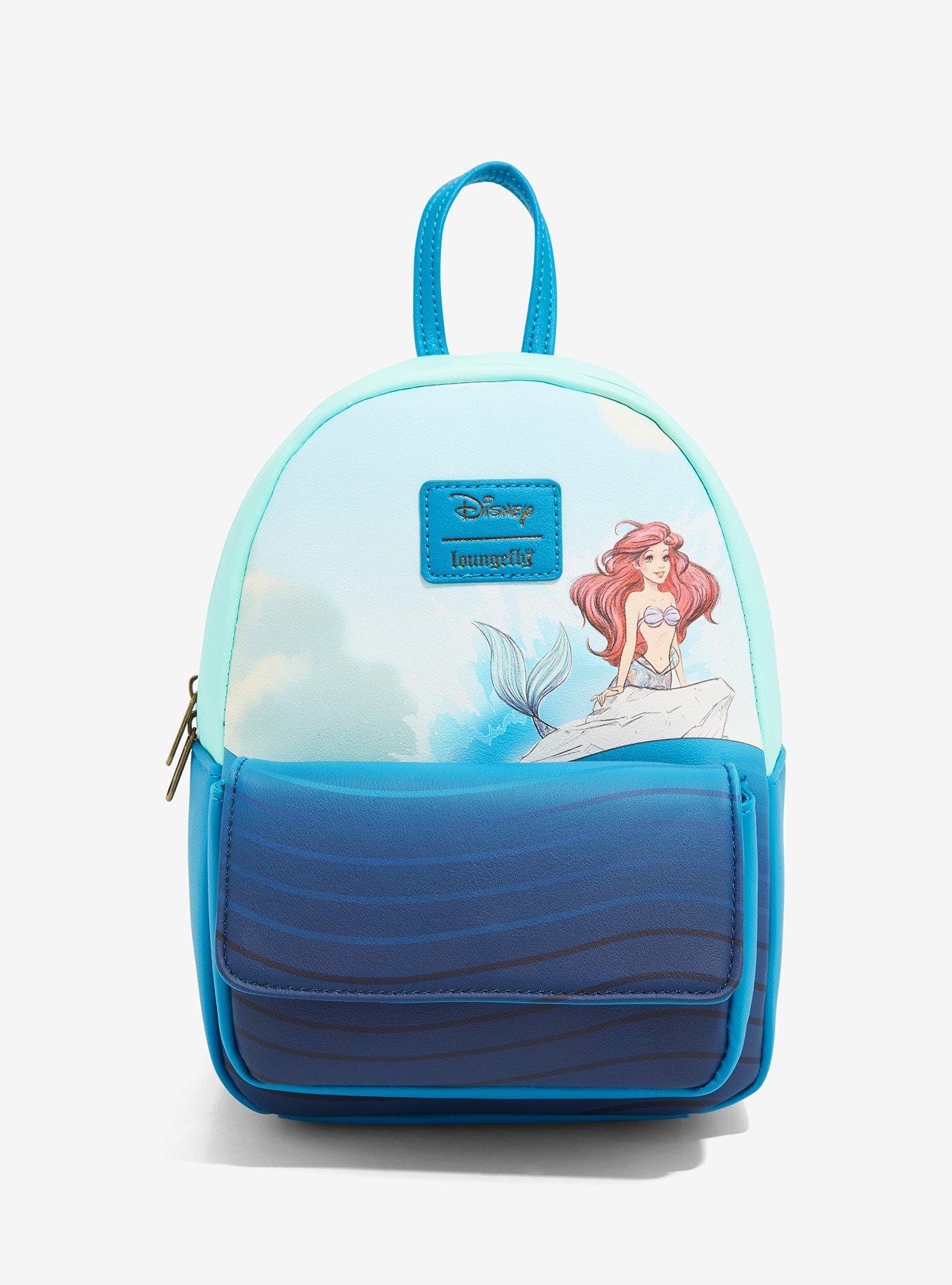 Loungefly Ariel White Land & Sea Water Color Mini Backpack The Little  Mermaid