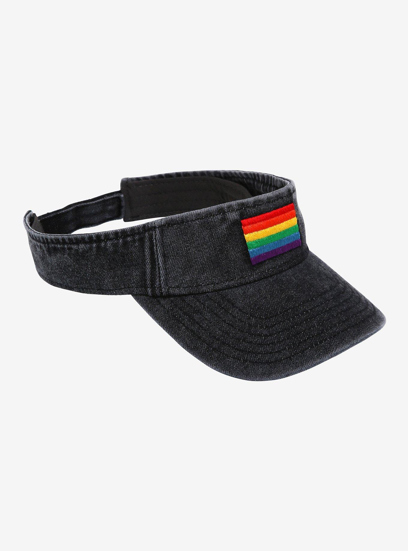 Rainbow Pride Grey Wash Denim Visor, , hi-res