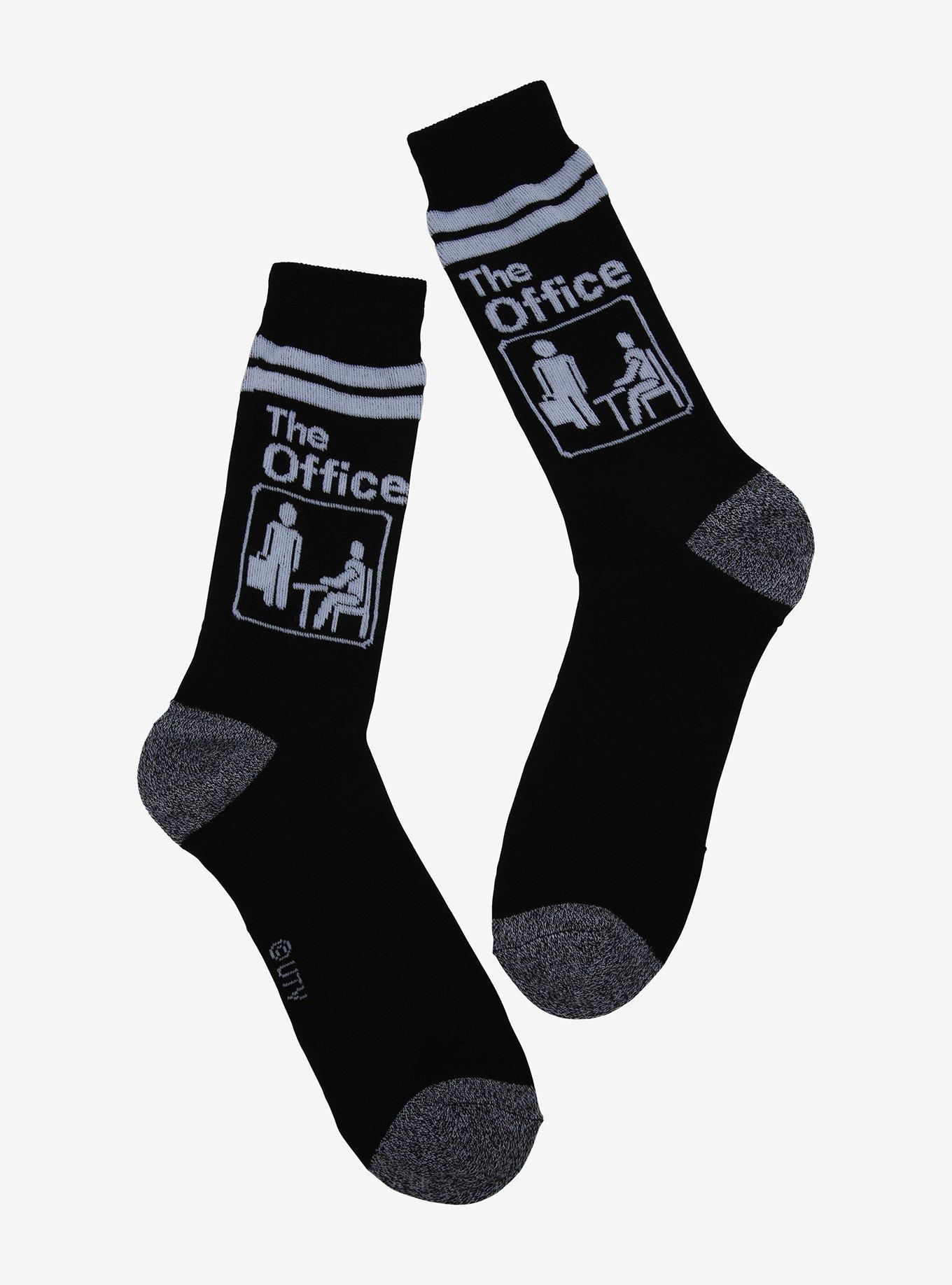 The Office Logo Black Crew Socks, , hi-res