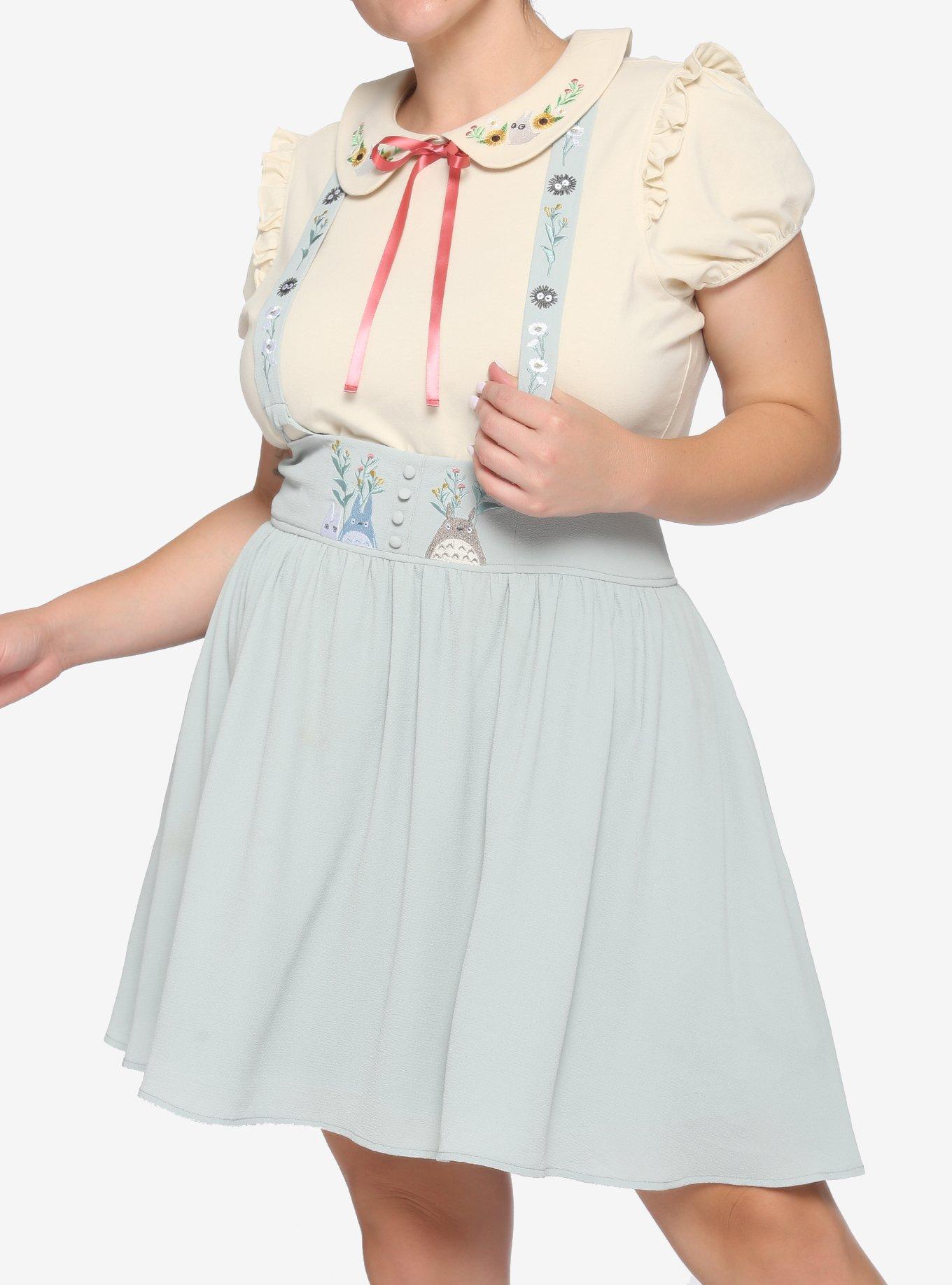 Her Universe Studio Ghibli My Neighbor Totoro Floral Suspender Skirt Plus Size, MULTI, hi-res