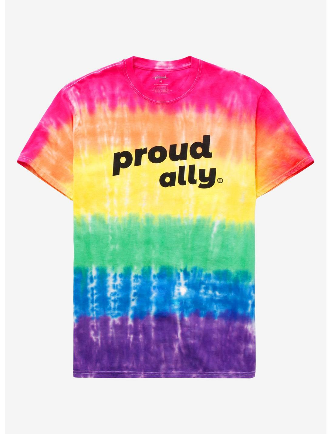 The Phluid Project Proud Ally Rainbow Tie-Dye T-Shirt, RAINBOW, hi-res