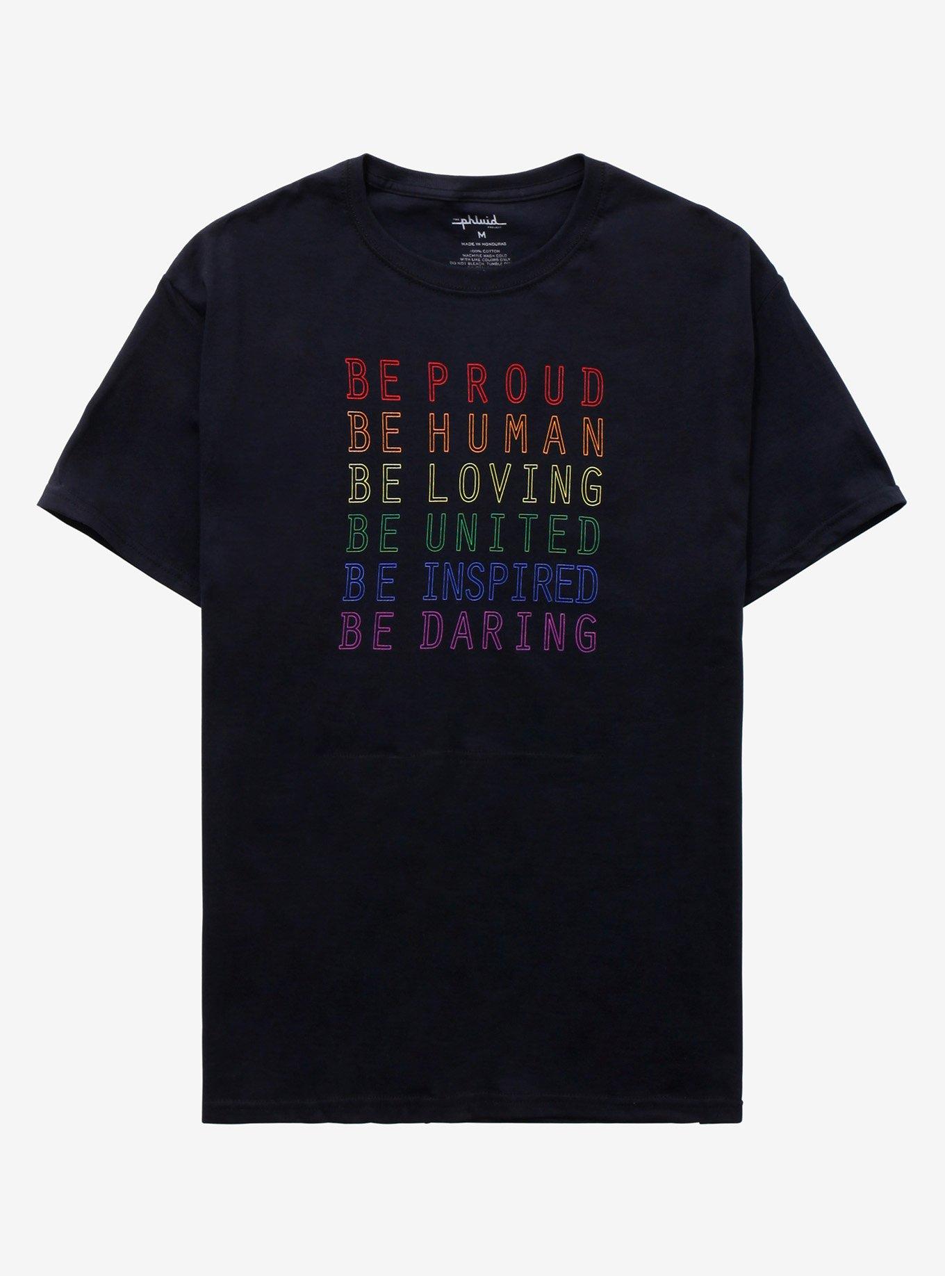The Phluid Project Be... Rainbow Text T-Shirt, RAINBOW, hi-res