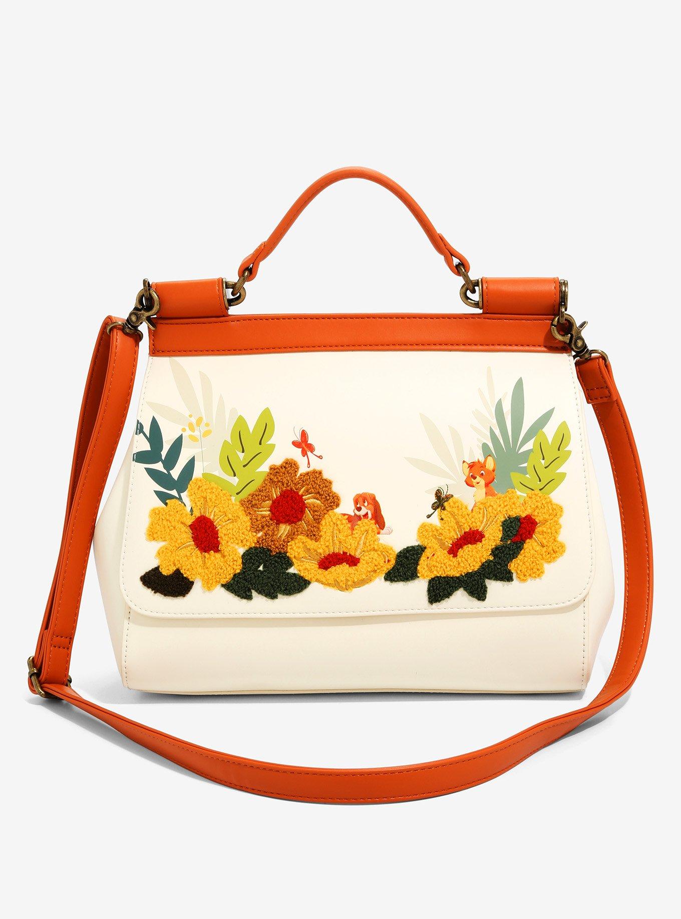 Loungefly Disney Fox and Hound Floral Crossbody Bag: Handbags