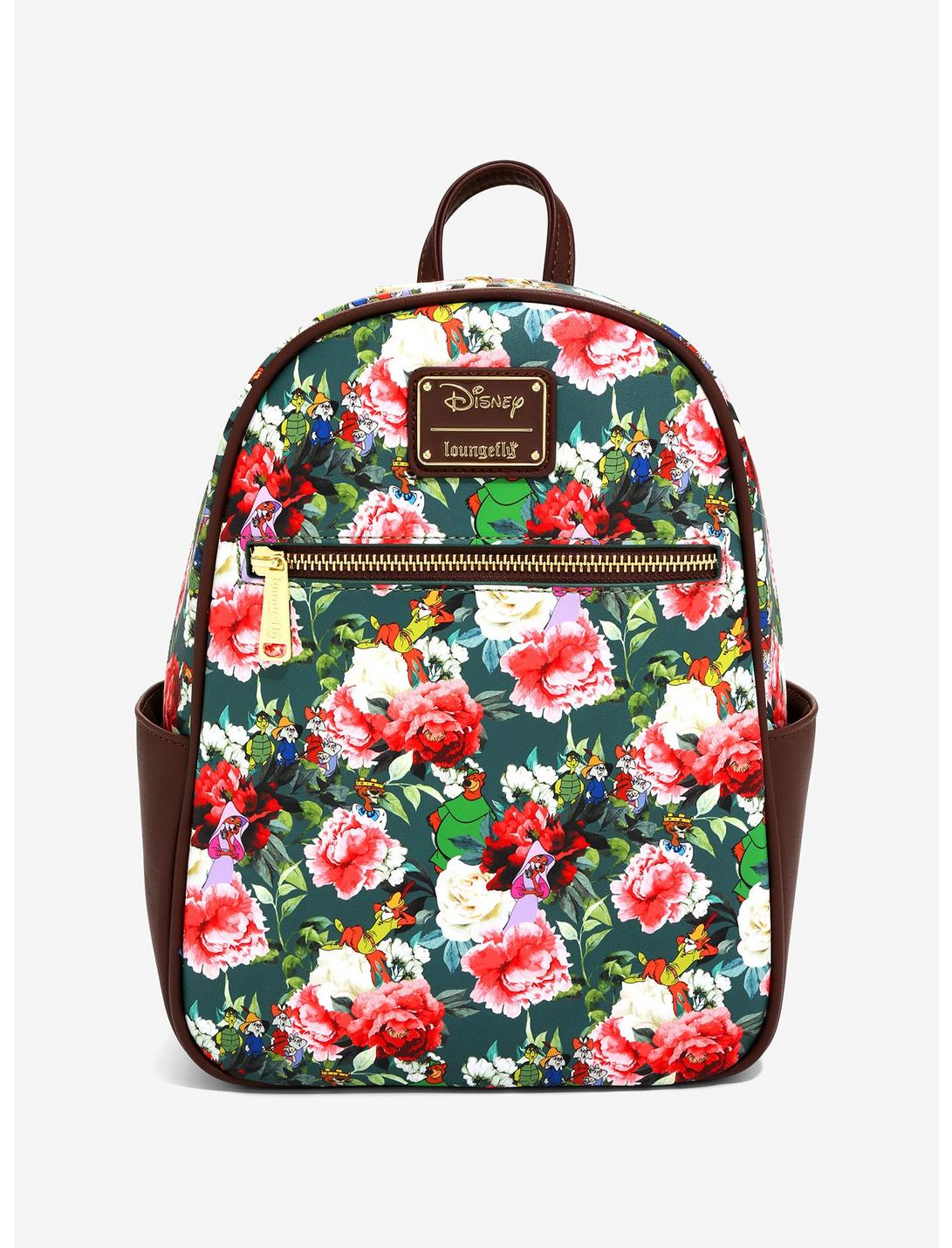 Loungefly Disney Robin Hood Characters Floral Mini Backpack - BoxLunch Exclusive, , hi-res