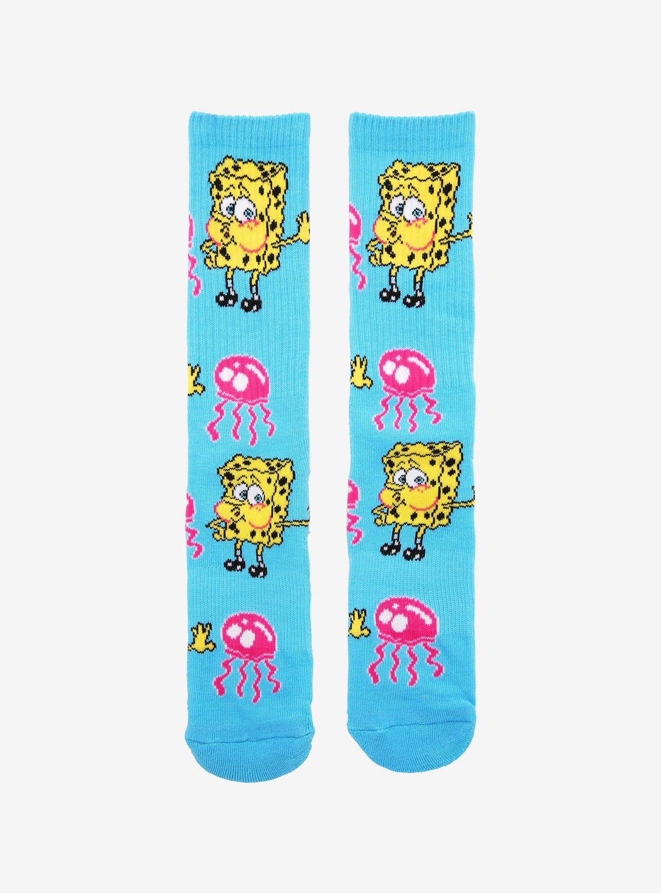 SpongeBob SquarePants Jellyfish Crew Socks, , hi-res