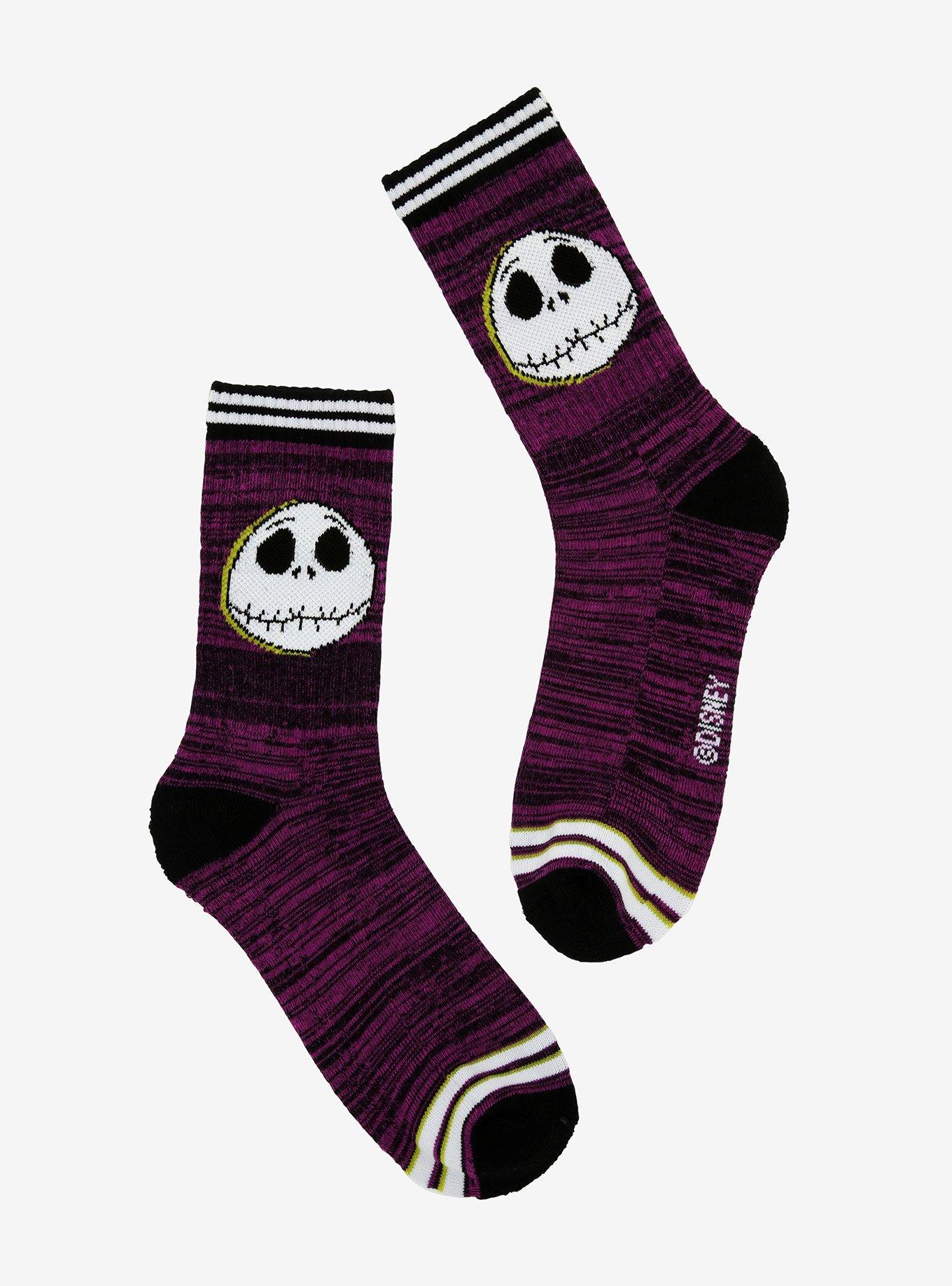 The Nightmare Before Christmas Jack Skellington Glow-In-The-Dark Crew Socks, , hi-res